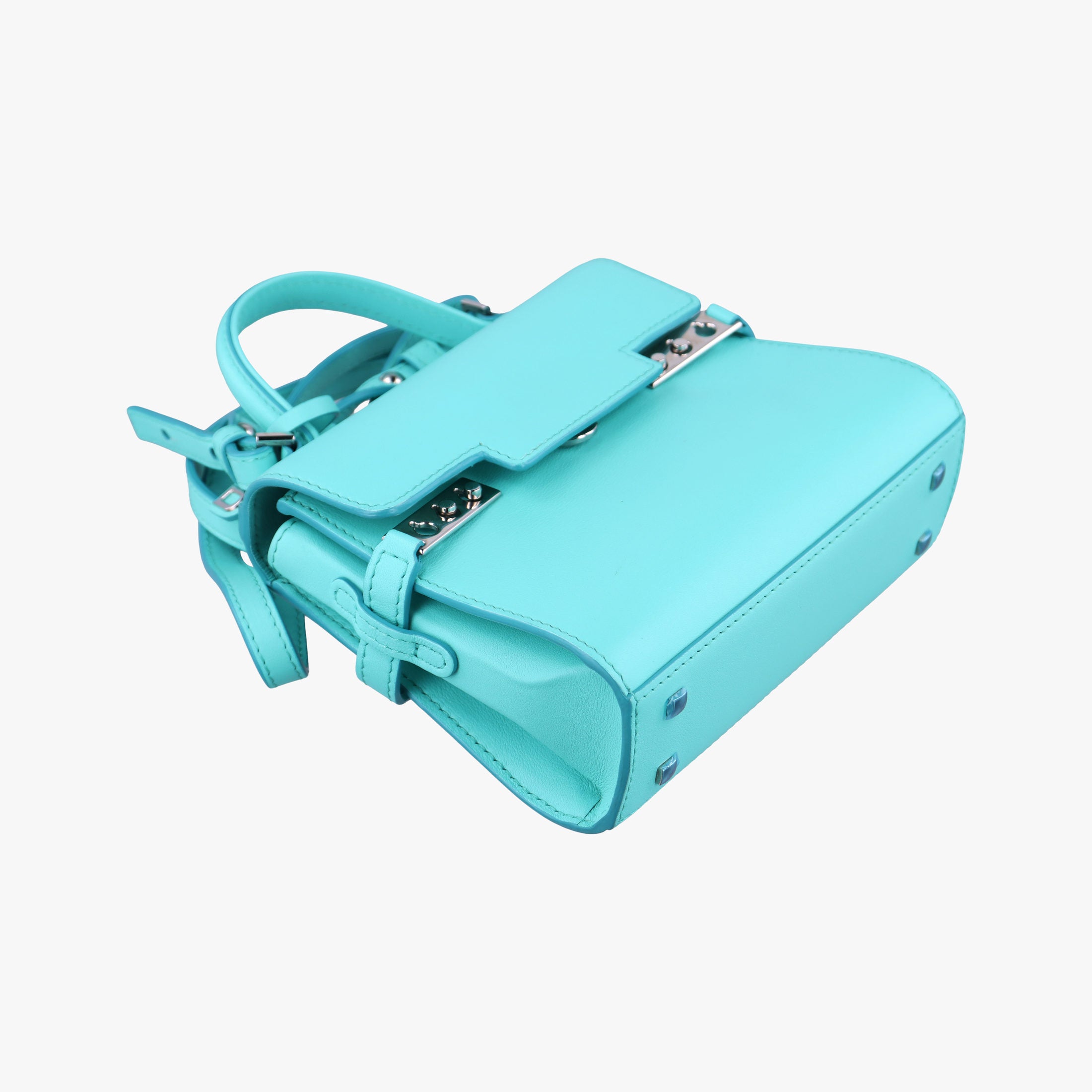 Pre-owned Delvaux Tan pete Blue Leather  shoulderbag | stylenewstar