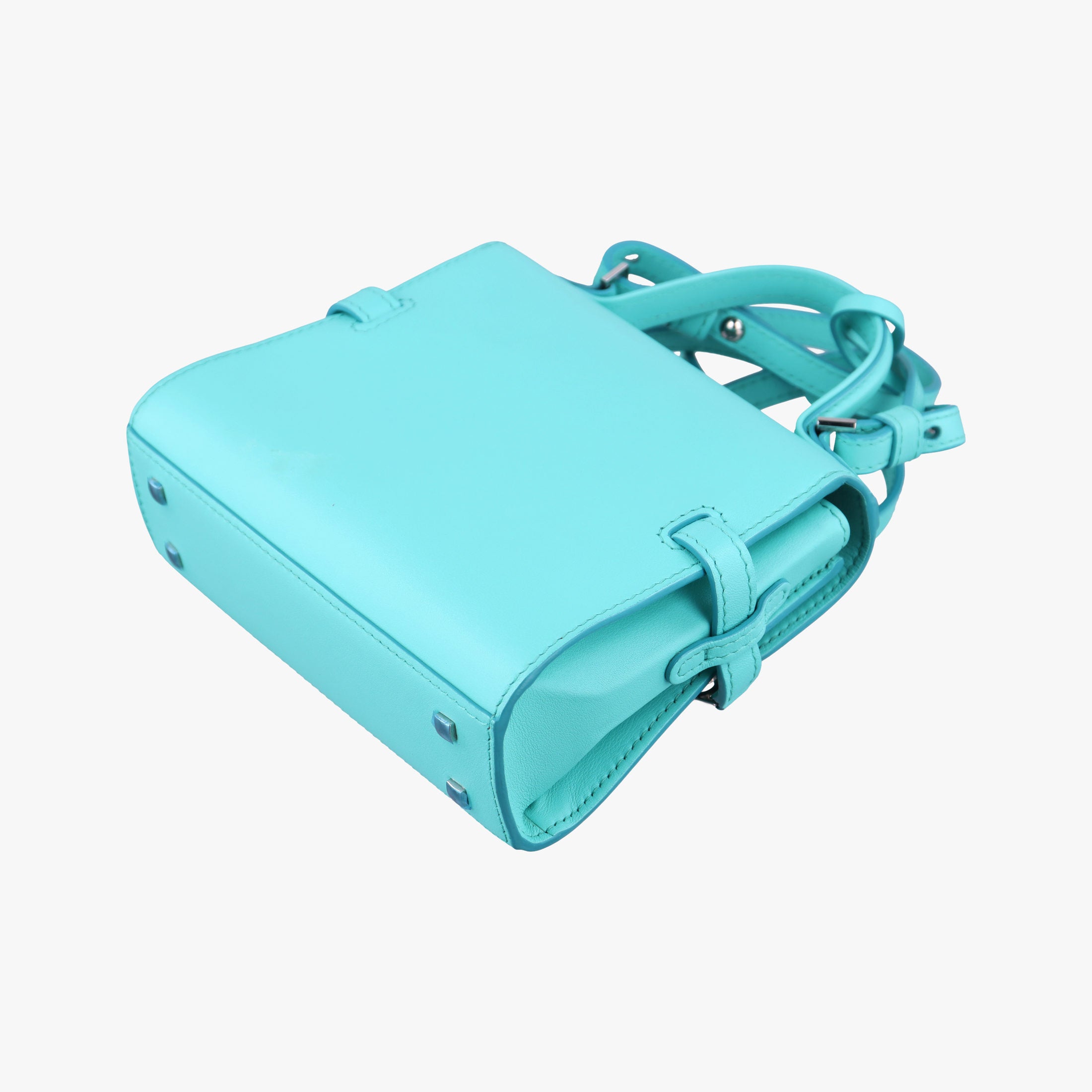 Pre-owned Delvaux Tan pete Blue Leather  shoulderbag | stylenewstar