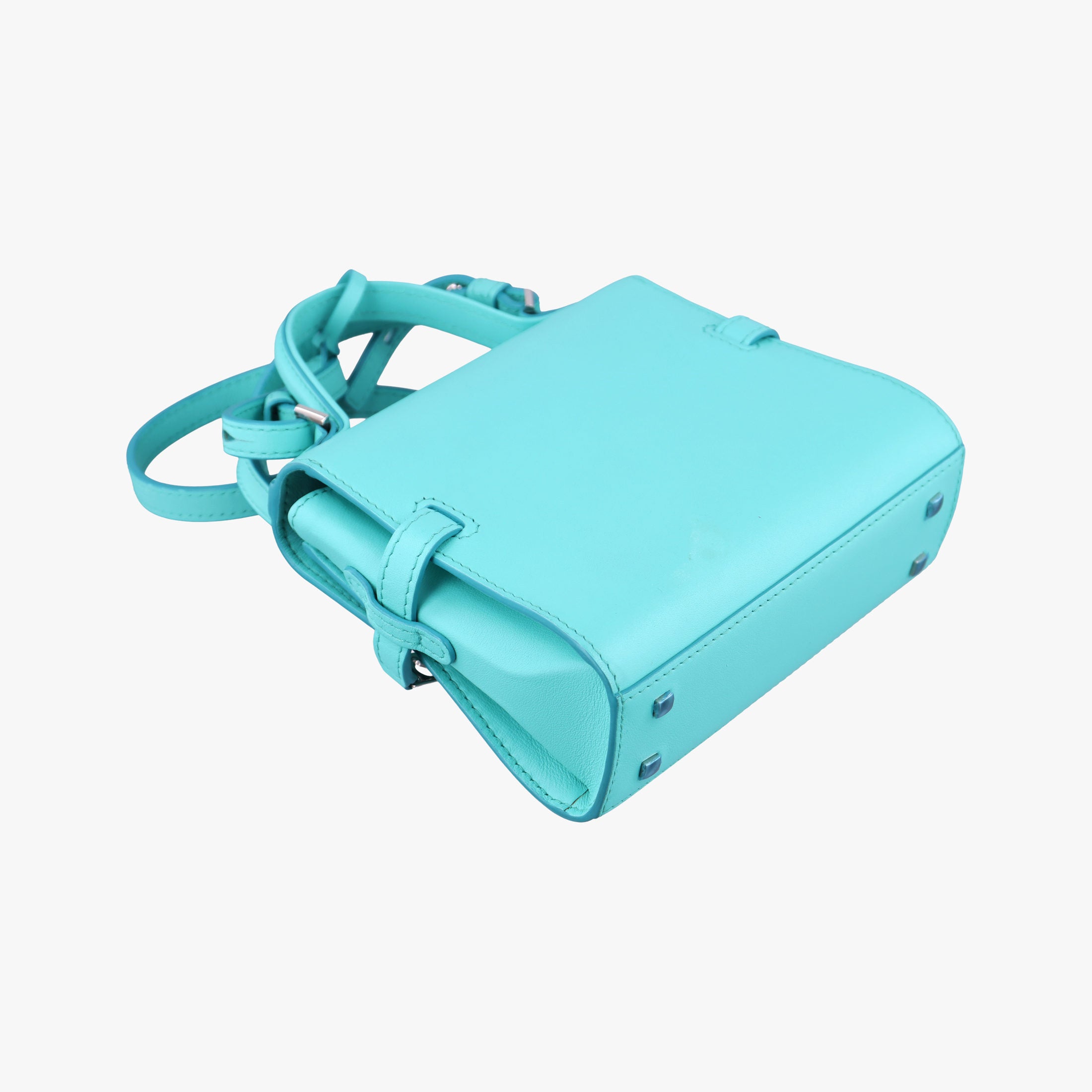 Pre-owned Delvaux Tan pete Blue Leather  shoulderbag | stylenewstar