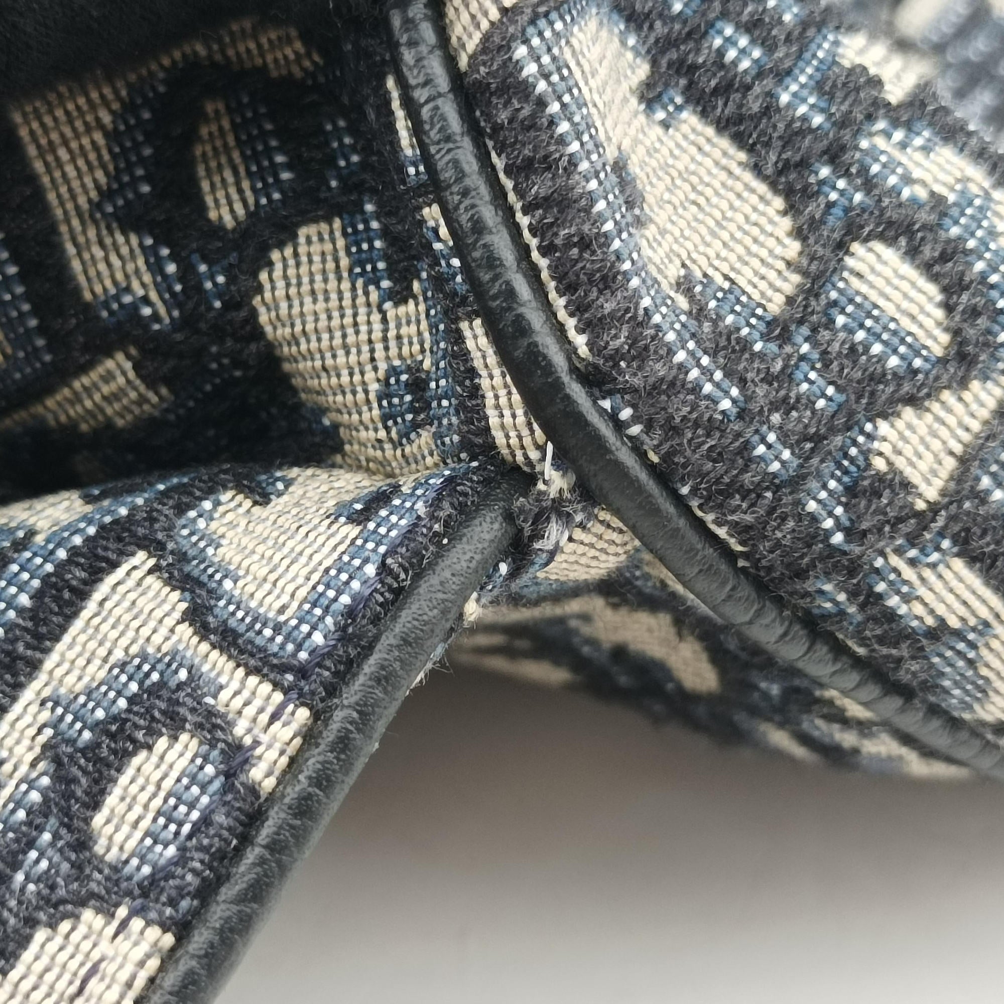 Vintage Christian Dior Saddlebags Gray×Navy Jacquard×Leather  crossbodybag | stylenewstar