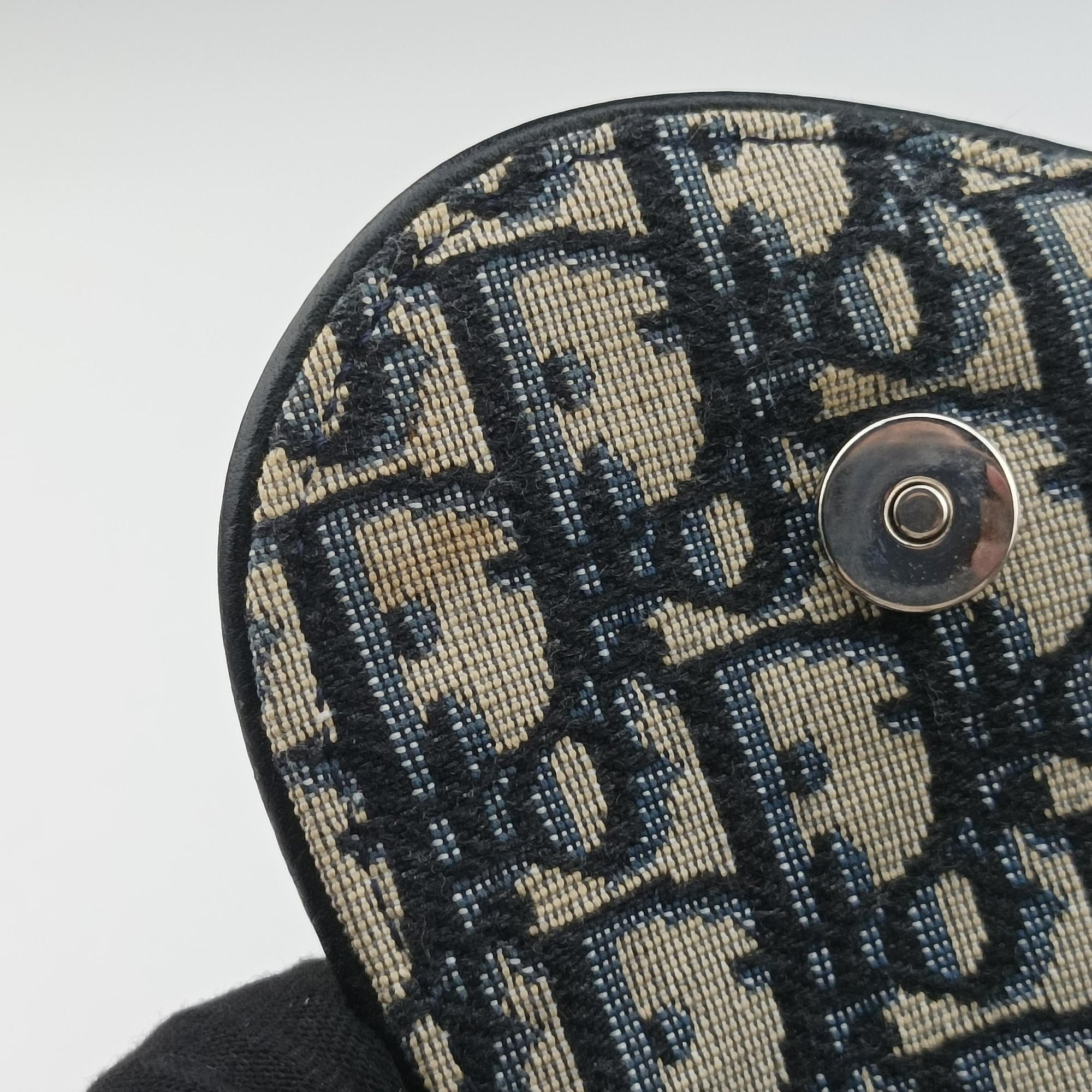 Vintage Christian Dior Saddlebags Gray×Navy Jacquard×Leather  crossbodybag | stylenewstar