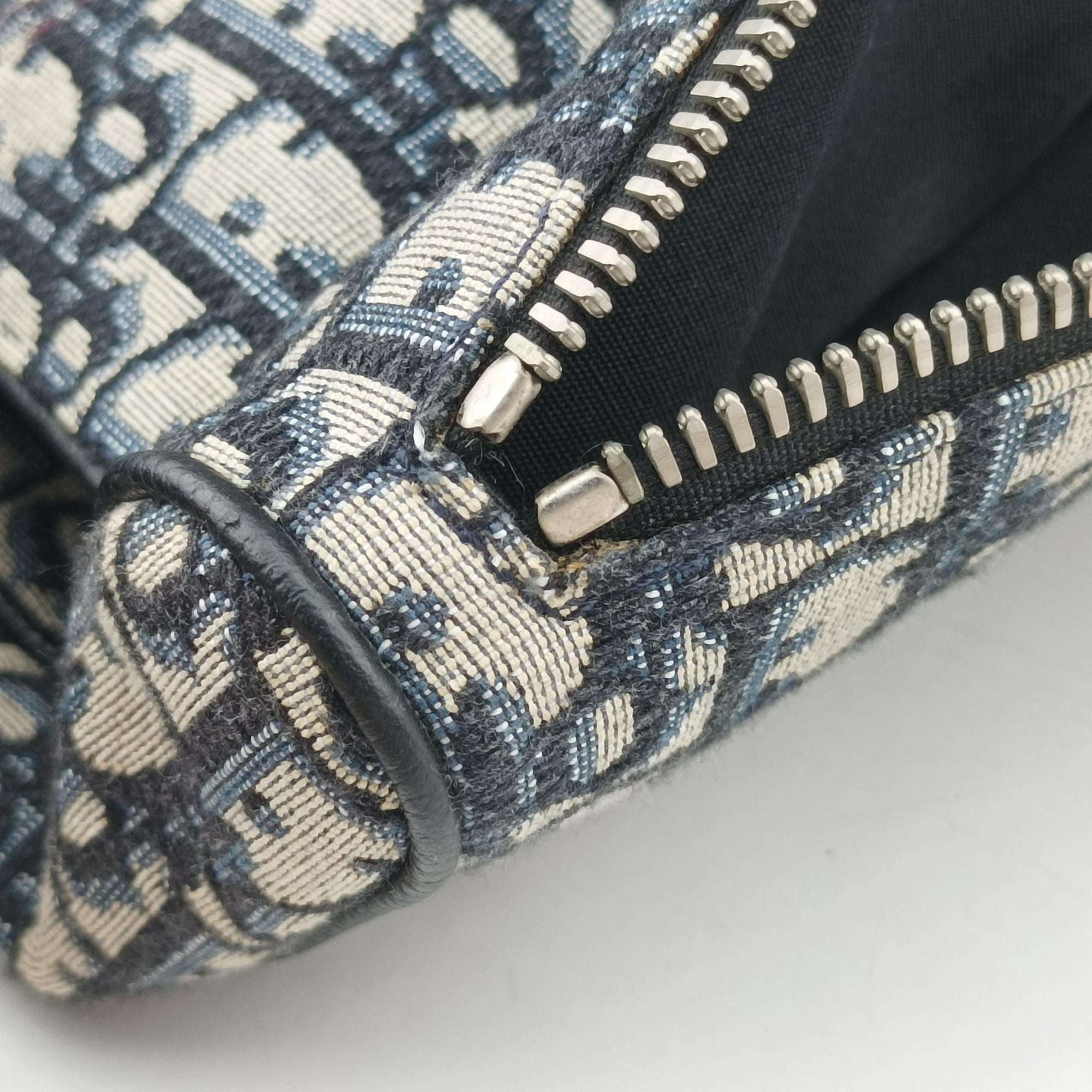 Vintage Christian Dior Saddlebags Gray×Navy Jacquard×Leather  crossbodybag | stylenewstar
