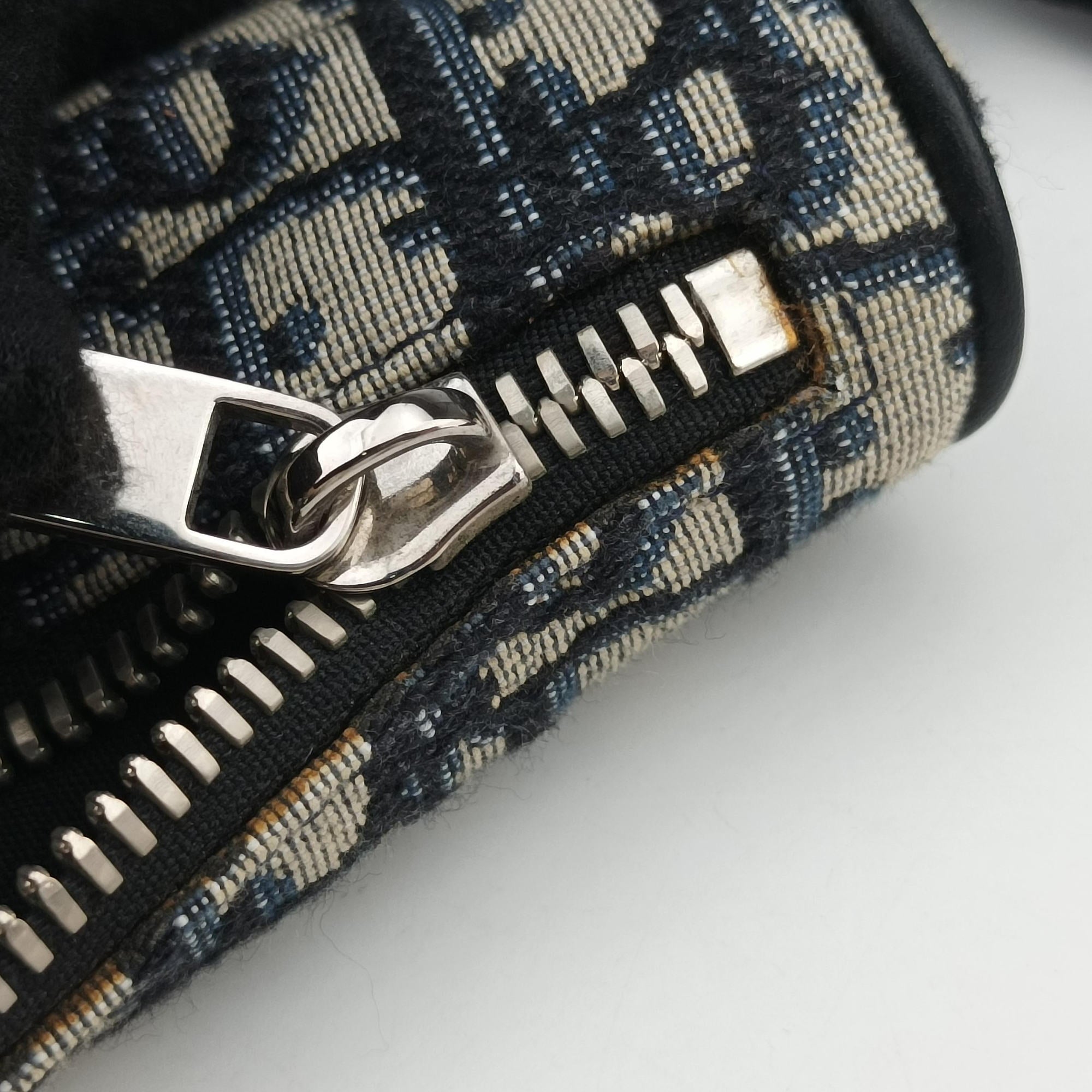 Vintage Christian Dior Saddlebags Gray×Navy Jacquard×Leather  crossbodybag | stylenewstar