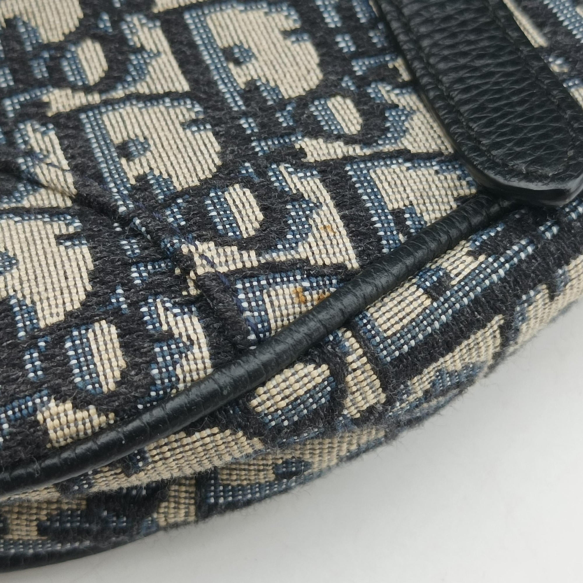 Vintage Christian Dior Saddlebags Gray×Navy Jacquard×Leather  crossbodybag | stylenewstar