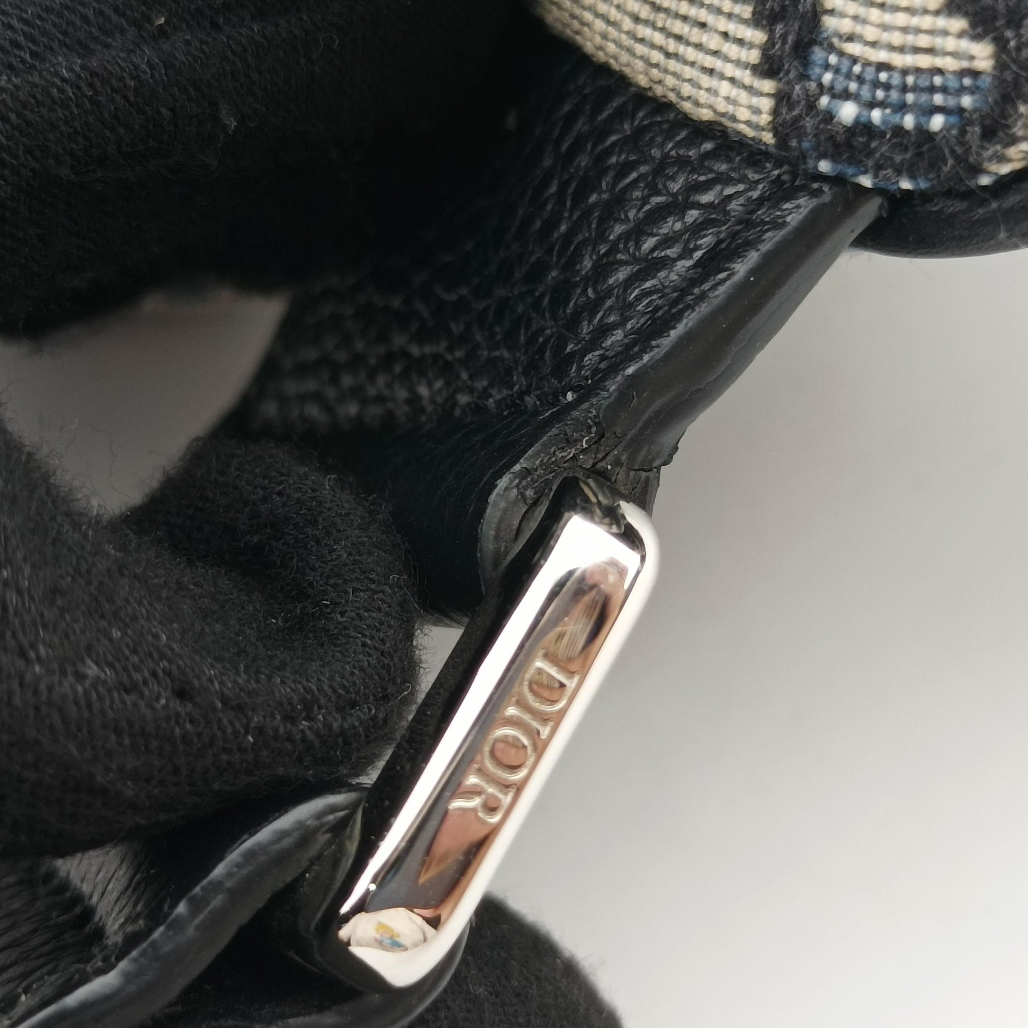 Vintage Christian Dior Saddlebags Gray×Navy Jacquard×Leather  crossbodybag | stylenewstar