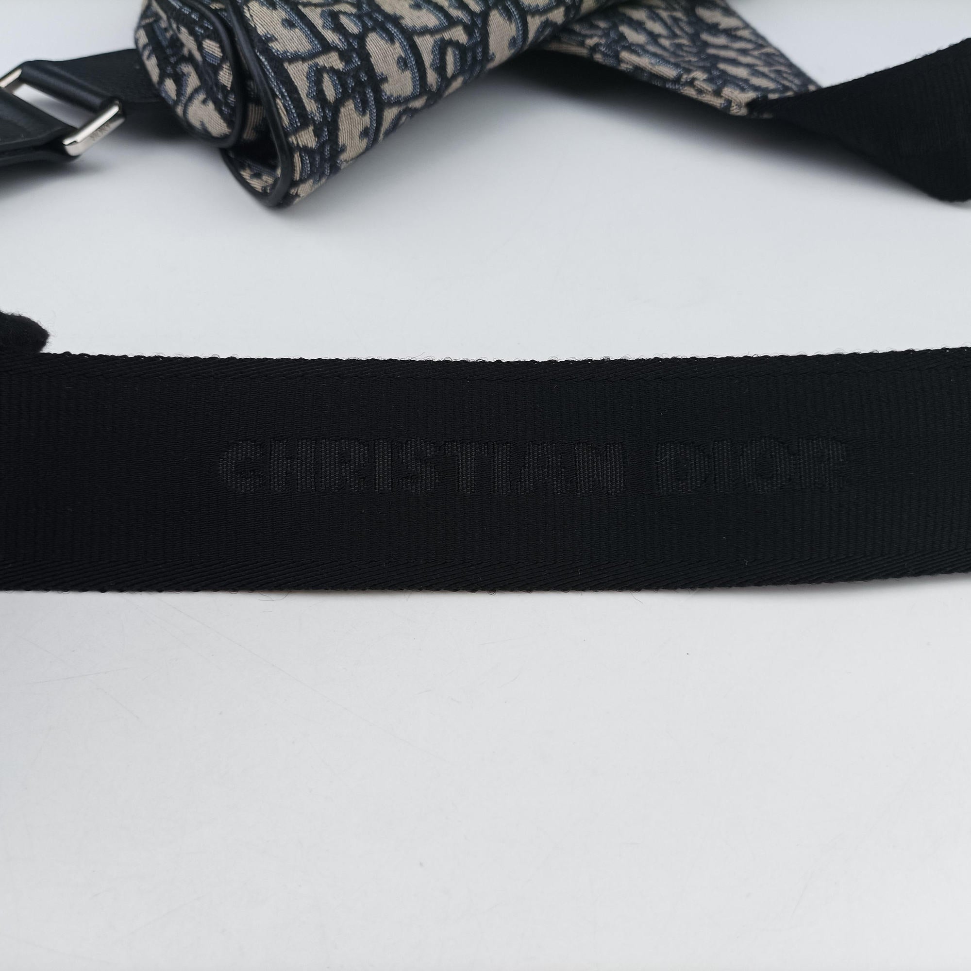 Vintage Christian Dior Saddlebags Gray×Navy Jacquard×Leather  crossbodybag | stylenewstar