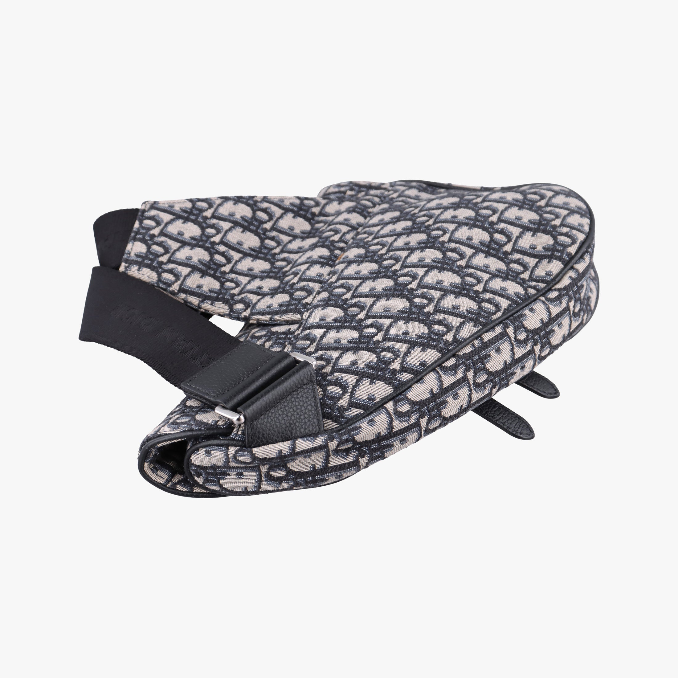 Vintage Christian Dior Saddlebags Gray×Navy Jacquard×Leather  crossbodybag | stylenewstar