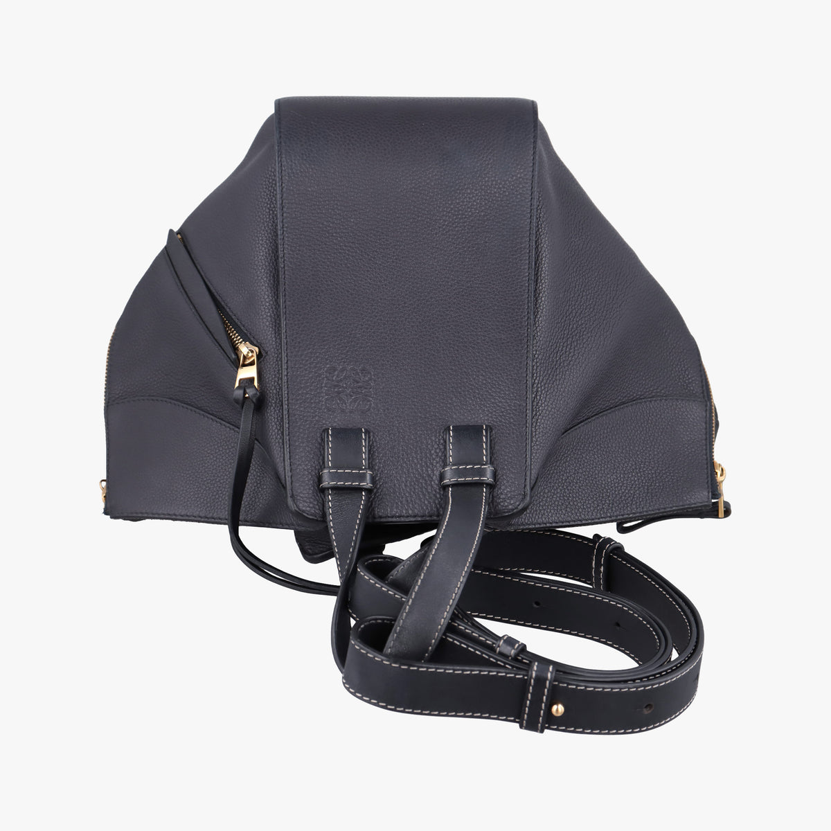 Pre-owned Loewe hammock Black leather  shoulderbag | stylenewstar