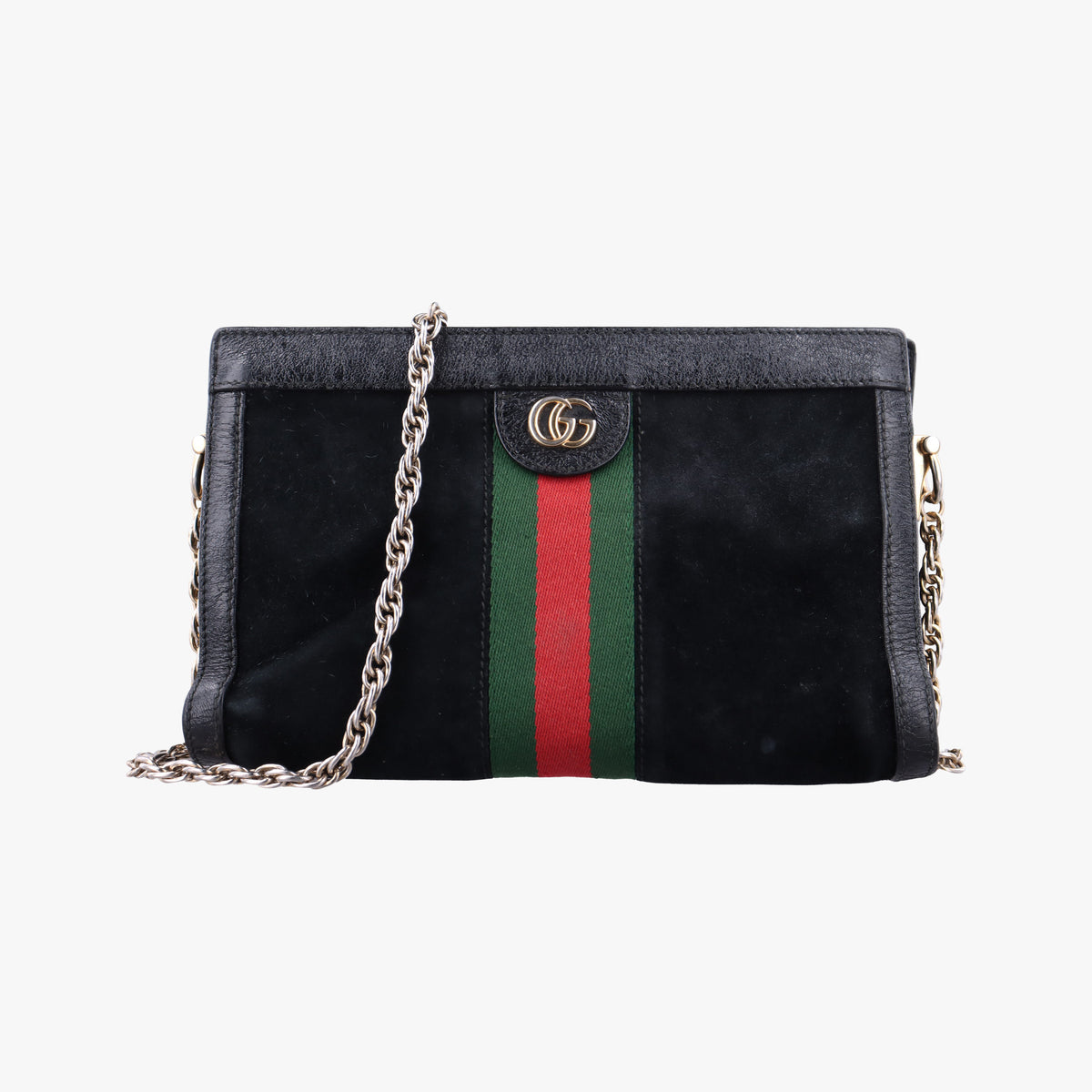Pre-owned Gucci Ophidia Black Suede×leather 503877 shoulderbag | stylenewstar