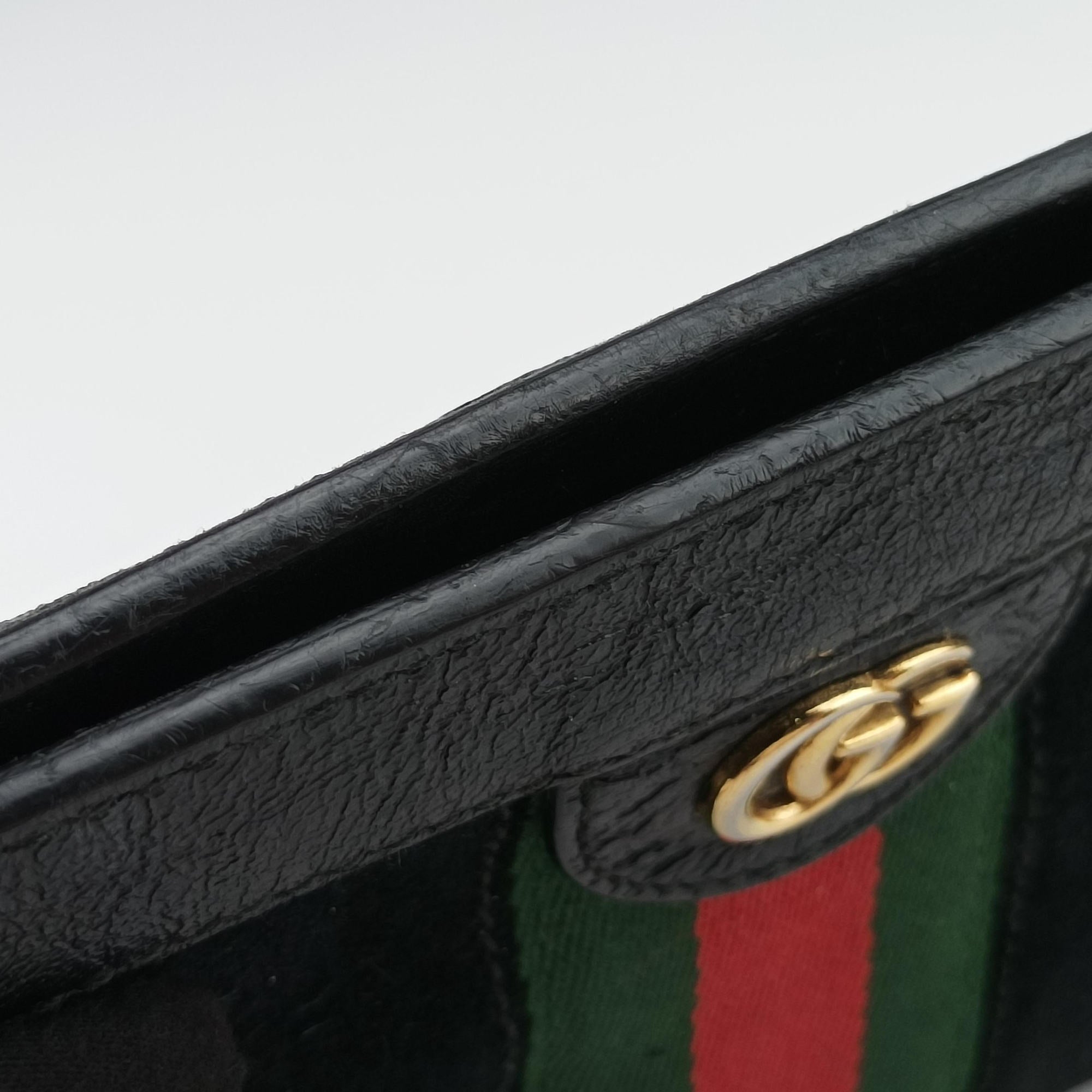 Pre-owned Gucci Ophidia Black Suede×leather 503877 shoulderbag | stylenewstar