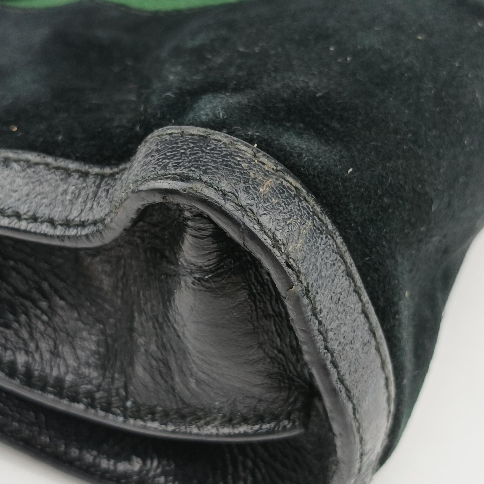 Pre-owned Gucci Ophidia Black Suede×leather 503877 shoulderbag | stylenewstar