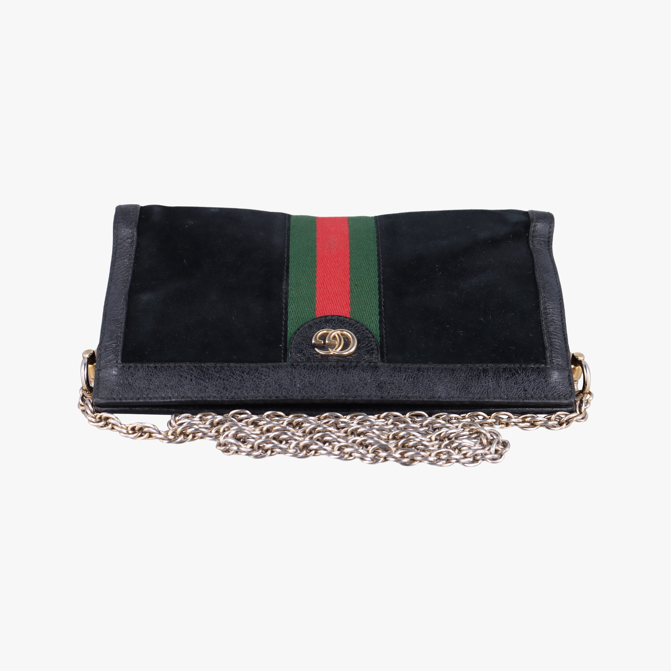 Pre-owned Gucci Ophidia Black Suede×leather 503877 shoulderbag | stylenewstar