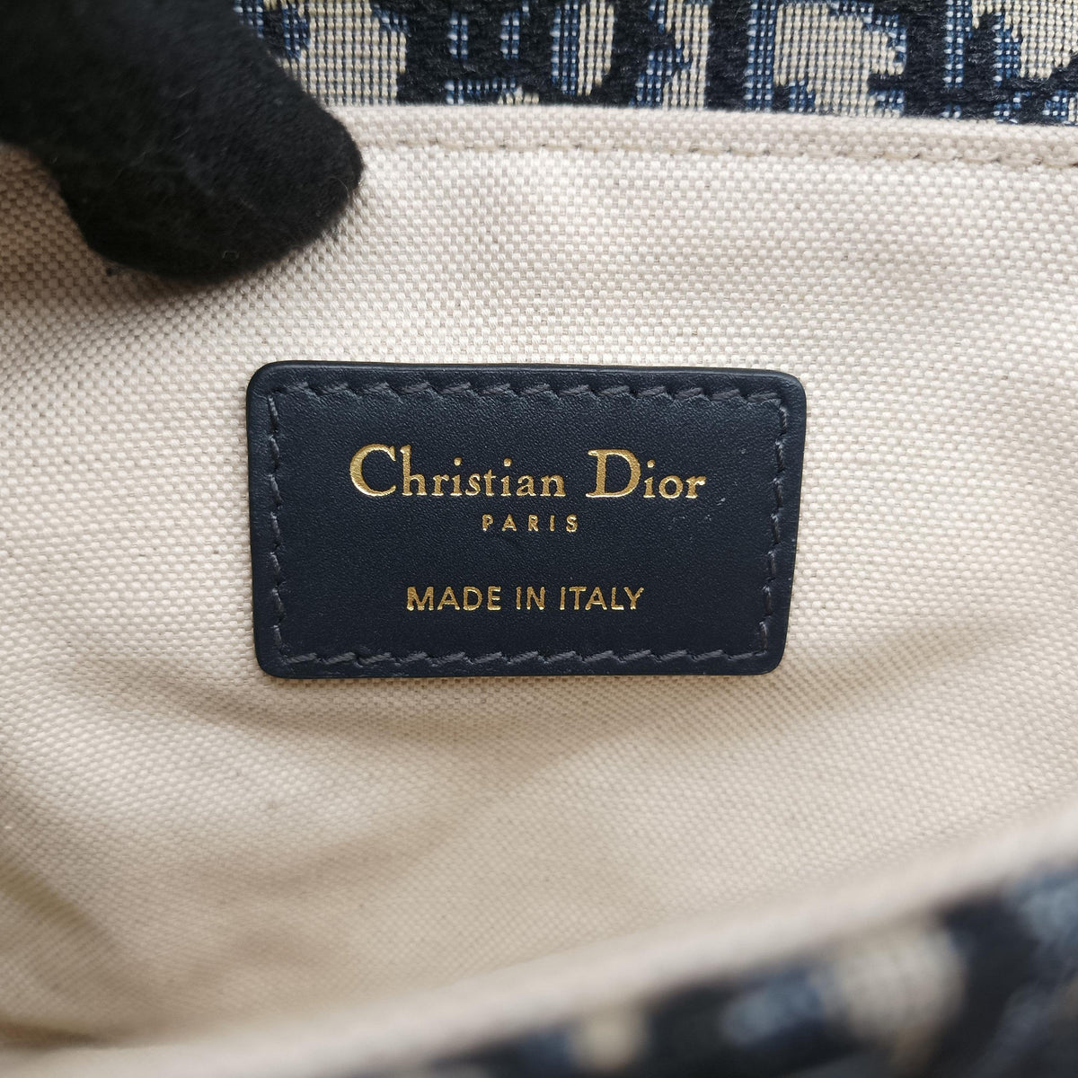 Secondhand Christian Dior Saddle Navy×grey Jacquard × Leather  shoulderbag | stylenewstar