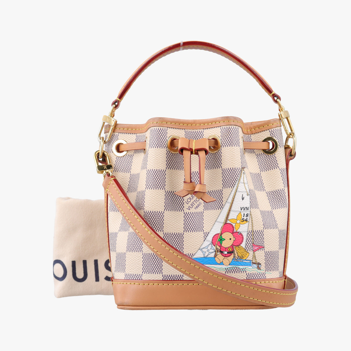 Pre-owned Louis Vuitton Vivienne Nano Noe AZUR Damier Canvas N40511 shoulderbag | stylenewstar