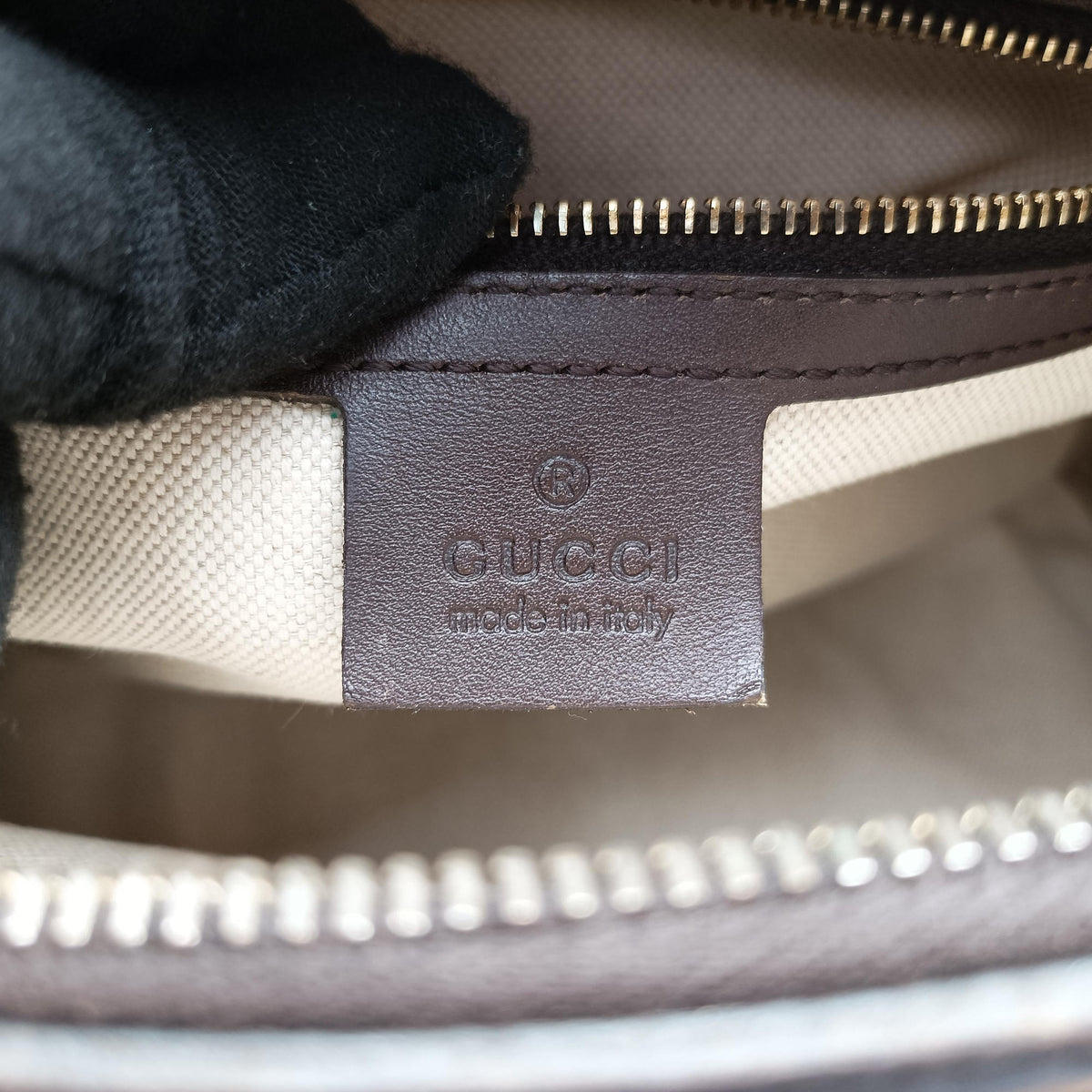 Pre-owned Gucci Sherry Line Beige×green×red Canvas×Leather 247205 shoulderbag | stylenewstar