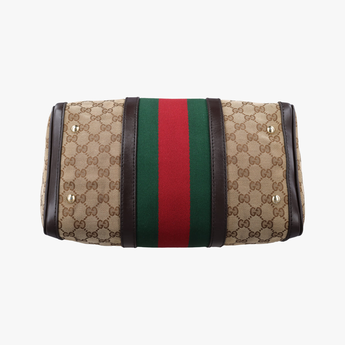 Pre-owned Gucci Sherry Line Beige×green×red Canvas×Leather 247205 shoulderbag | stylenewstar