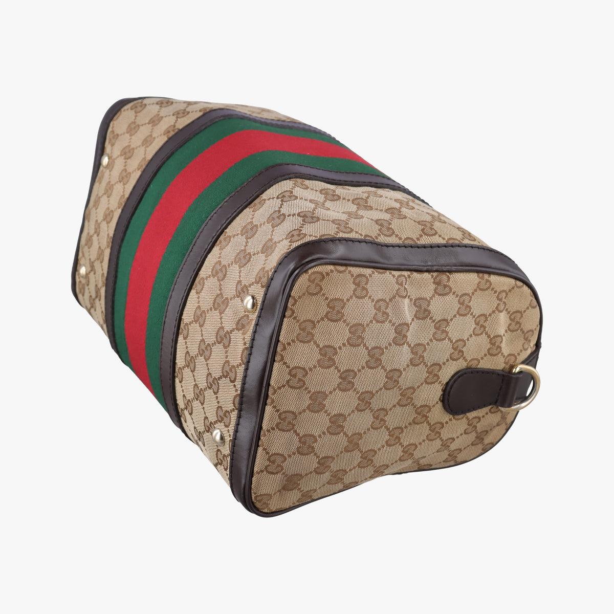 Pre-owned Gucci Sherry Line Beige×green×red Canvas×Leather 247205 shoulderbag | stylenewstar
