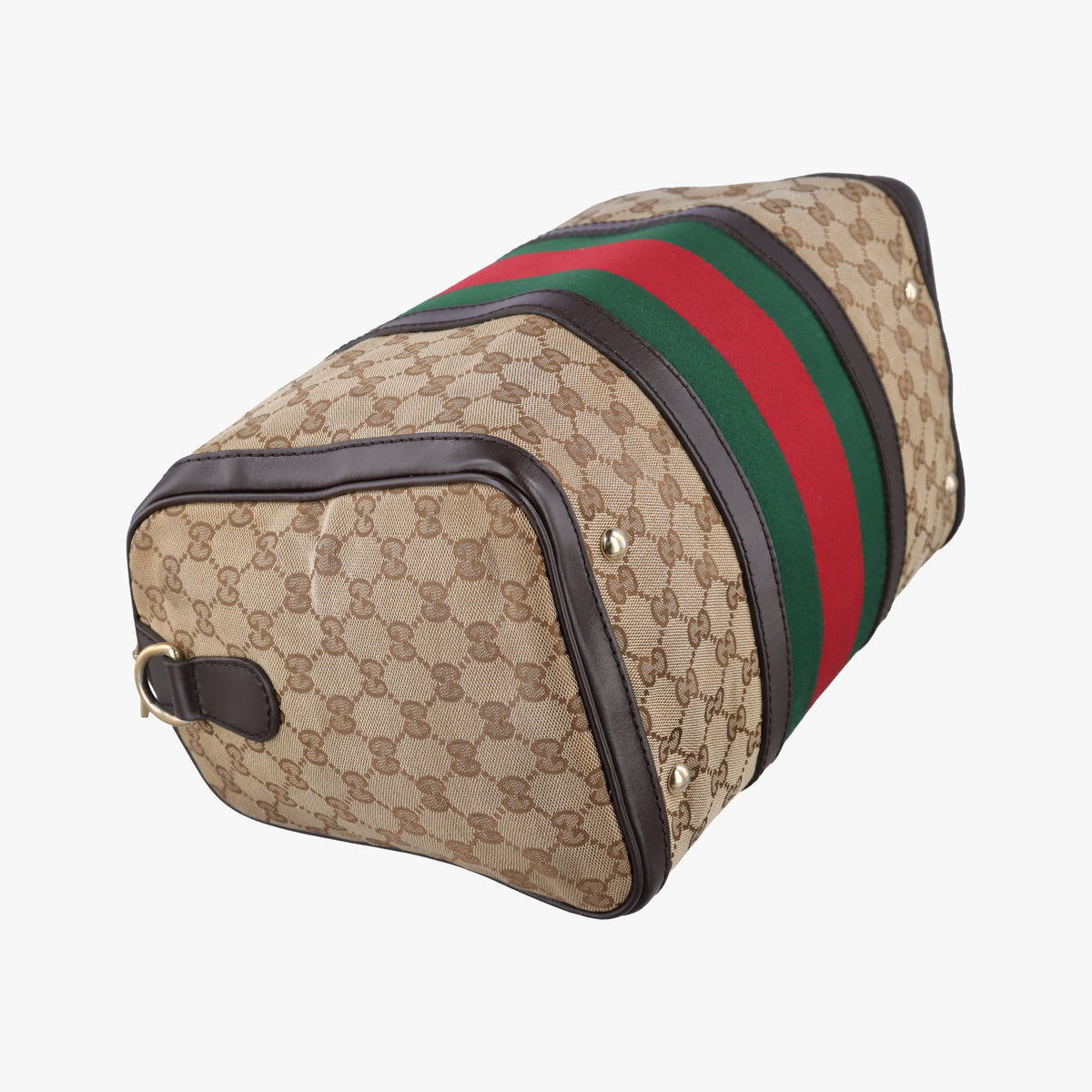 Pre-owned Gucci Sherry Line Beige×green×red Canvas×Leather 247205 shoulderbag | stylenewstar