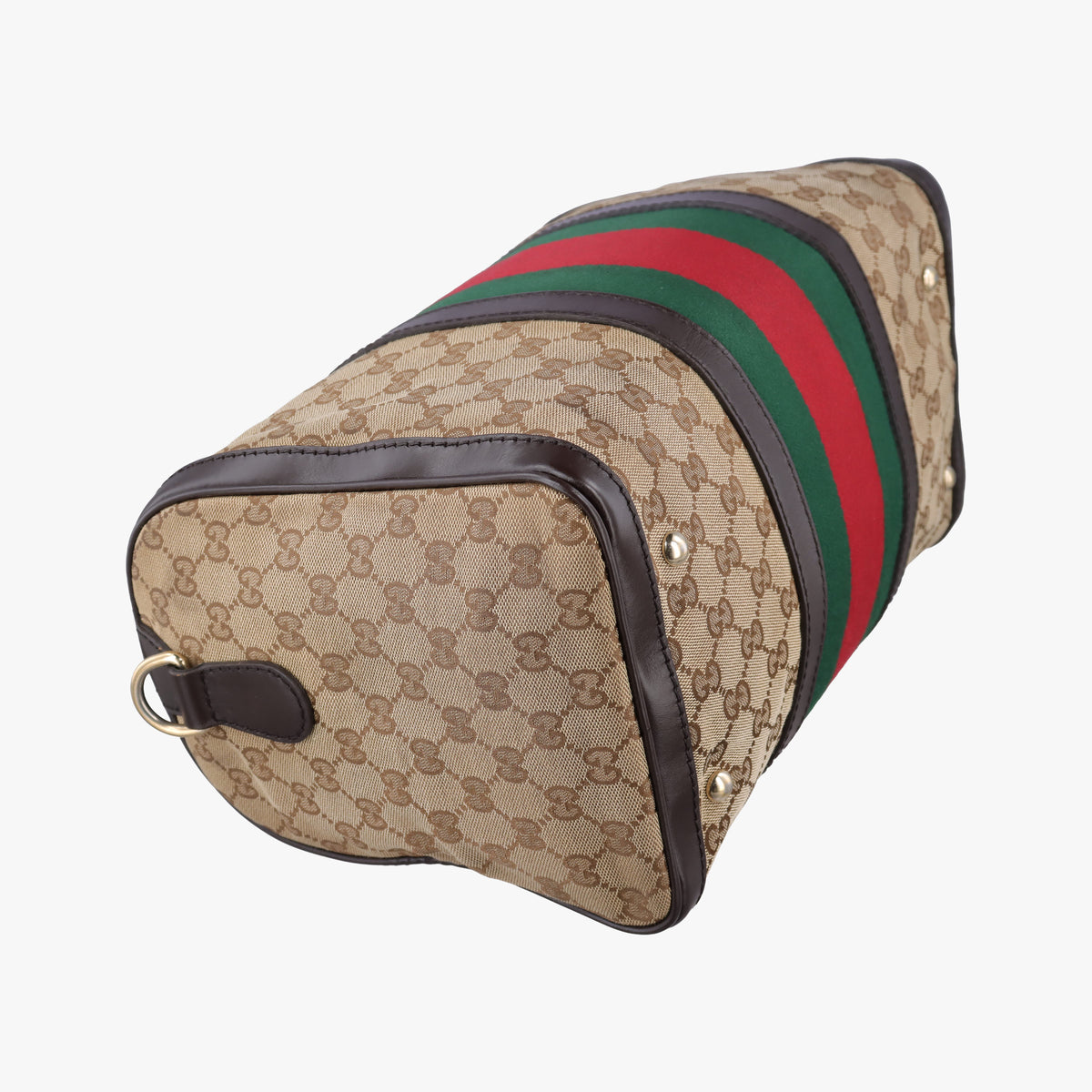 Pre-owned Gucci Sherry Line Beige×green×red Canvas×Leather 247205 shoulderbag | stylenewstar