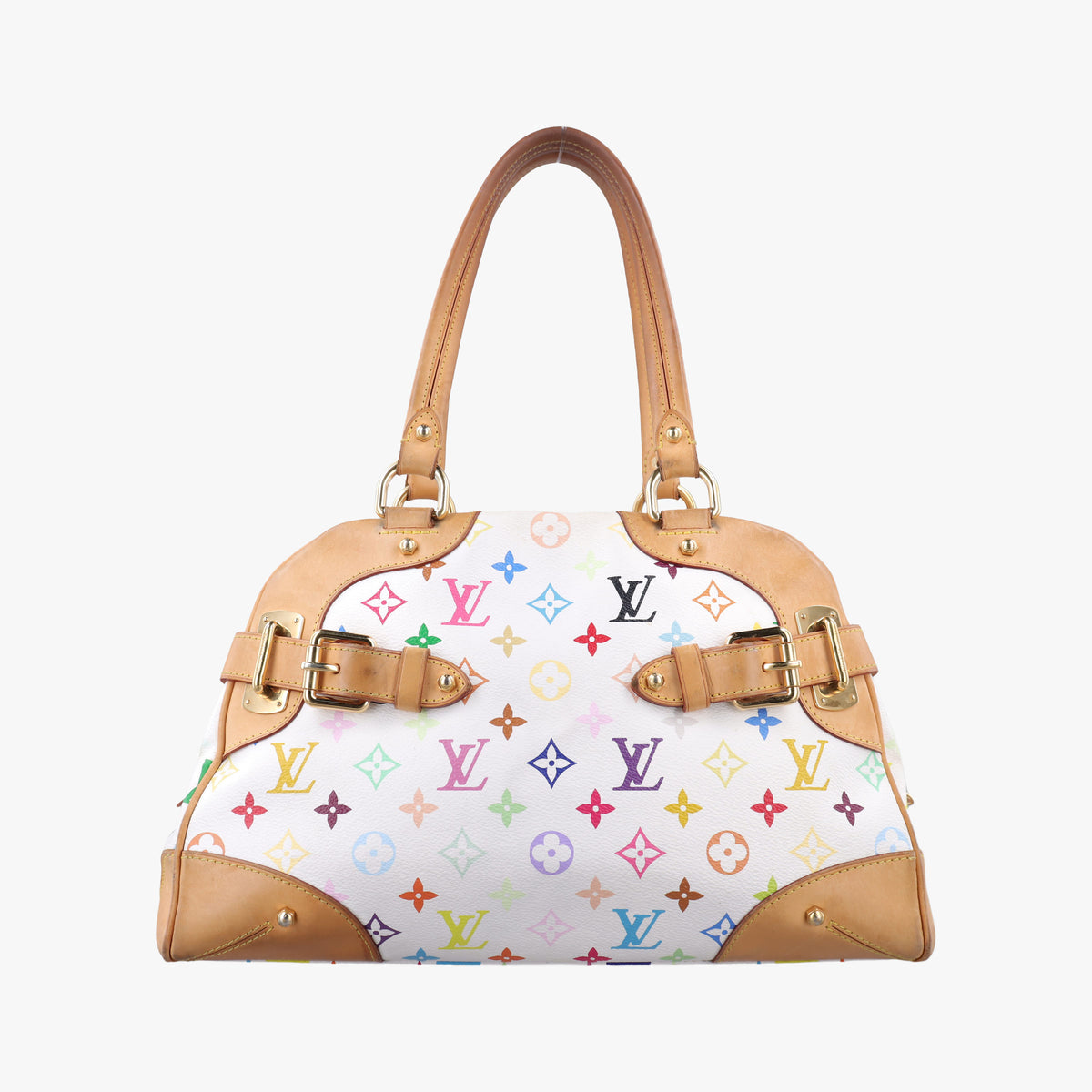 Pre-owned Louis Vuitton CLAUDIA white Monogram Multicolor M40193 shoulderbag | stylenewstar