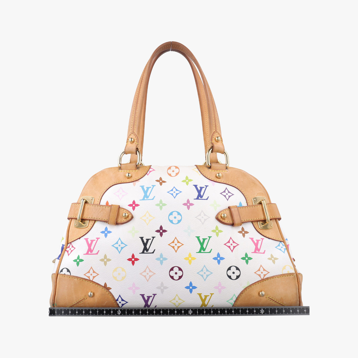 Pre-owned Louis Vuitton CLAUDIA white Monogram Multicolor M40193 shoulderbag | stylenewstar