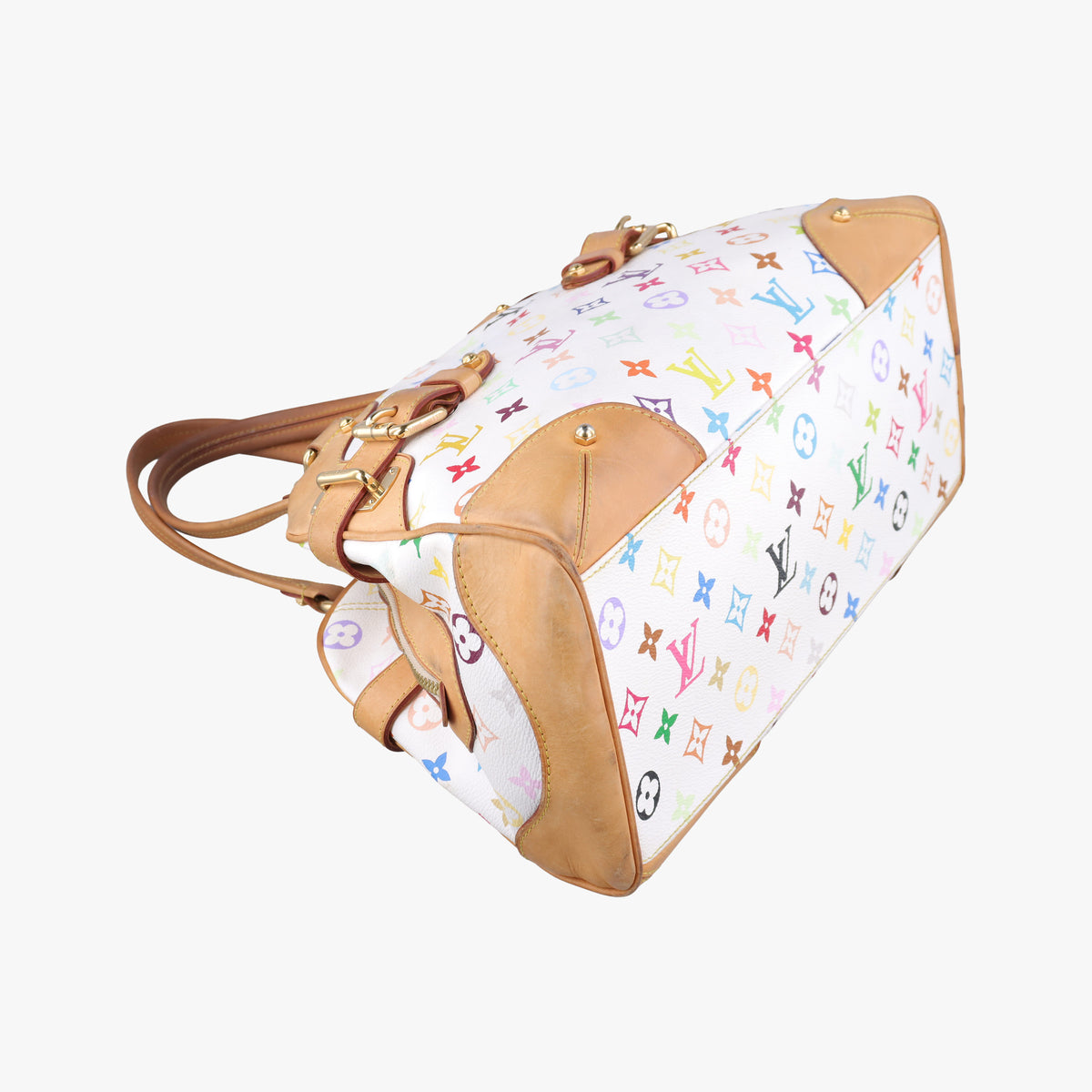 Pre-owned Louis Vuitton CLAUDIA white Monogram Multicolor M40193 shoulderbag | stylenewstar