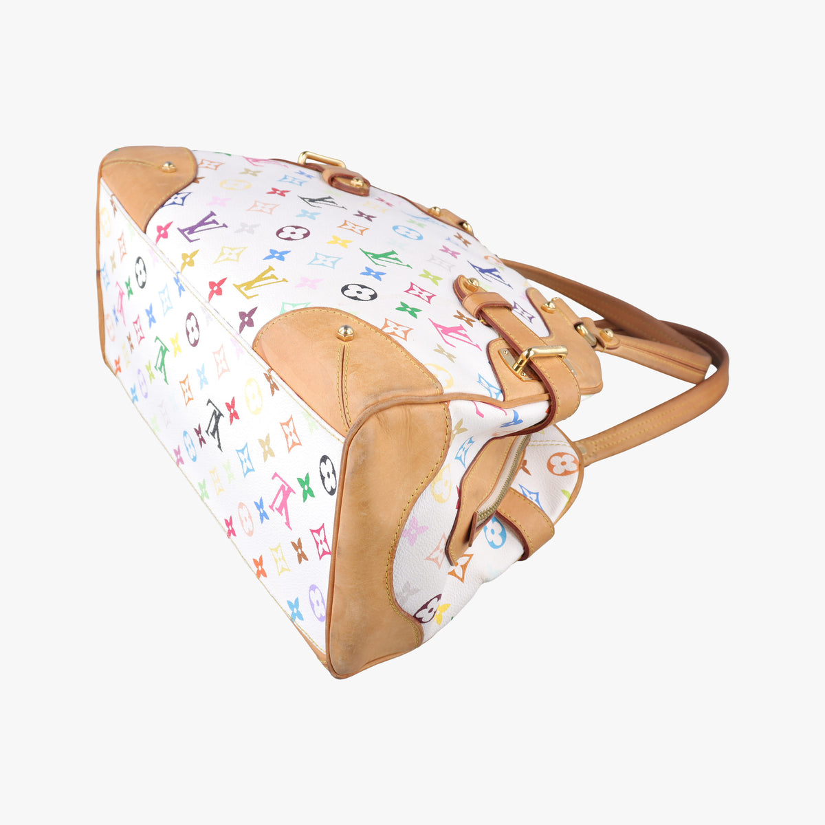Pre-owned Louis Vuitton CLAUDIA white Monogram Multicolor M40193 shoulderbag | stylenewstar