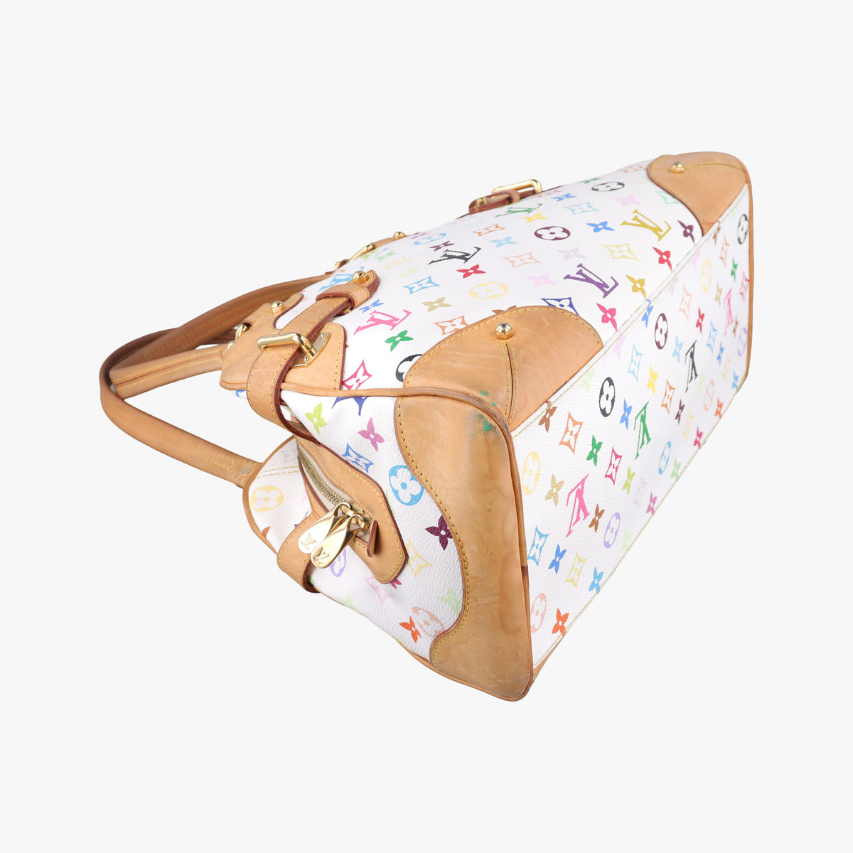 Pre-owned Louis Vuitton CLAUDIA white Monogram Multicolor M40193 shoulderbag | stylenewstar