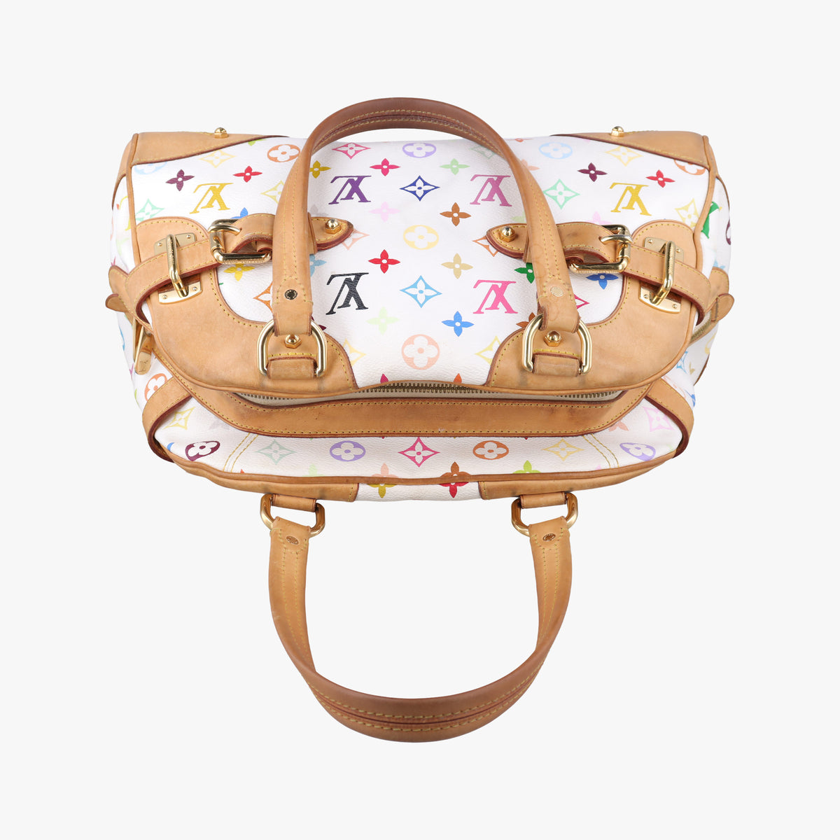 Pre-owned Louis Vuitton CLAUDIA white Monogram Multicolor M40193 shoulderbag | stylenewstar
