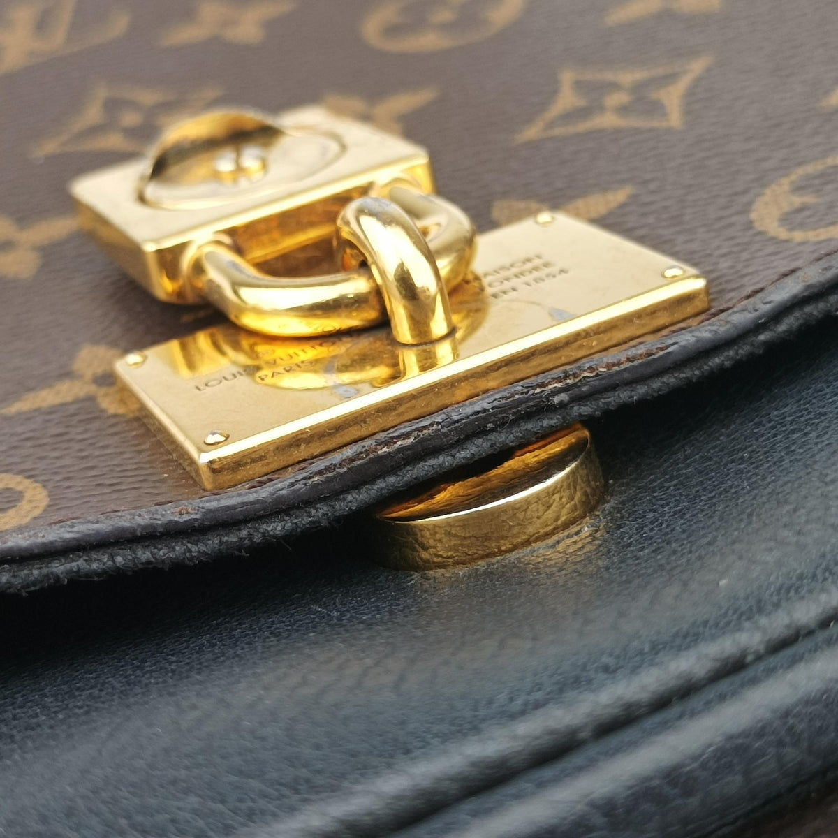Pre-owned Louis Vuitton MARIGNAN brown×black Monogram Canvas×calf leather M44259 shoulderbag | stylenewstar