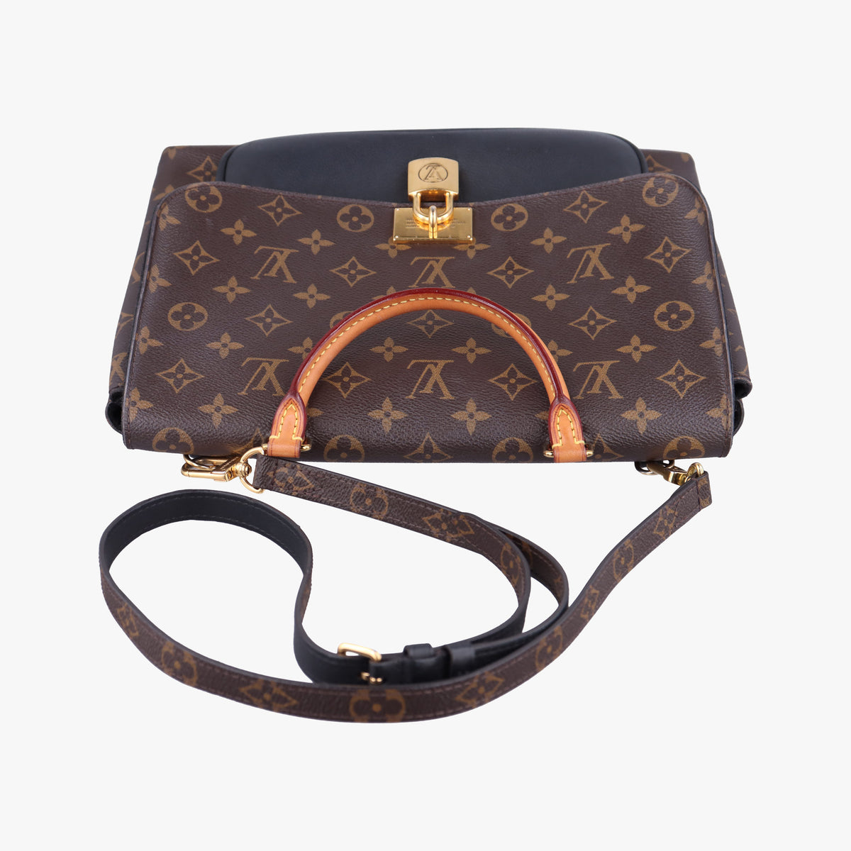 Pre-owned Louis Vuitton MARIGNAN brown×black Monogram Canvas×calf leather M44259 shoulderbag | stylenewstar
