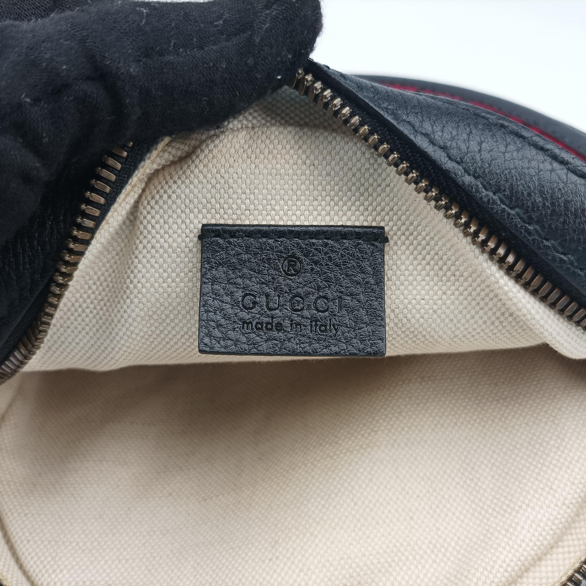 Pre-owned Gucci Ophidia Red×black Velour×leather 574978 shoulderbag | stylenewstar