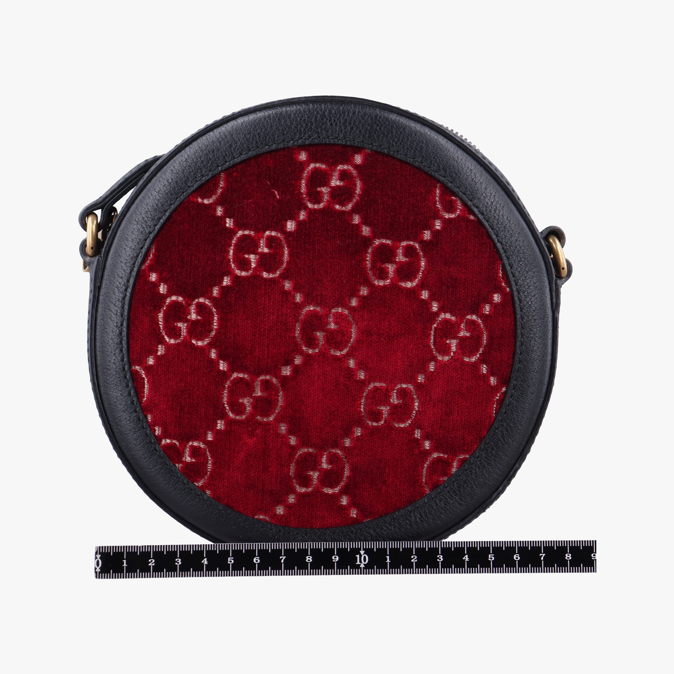 Pre-owned Gucci Ophidia Red×black Velour×leather 574978 shoulderbag | stylenewstar