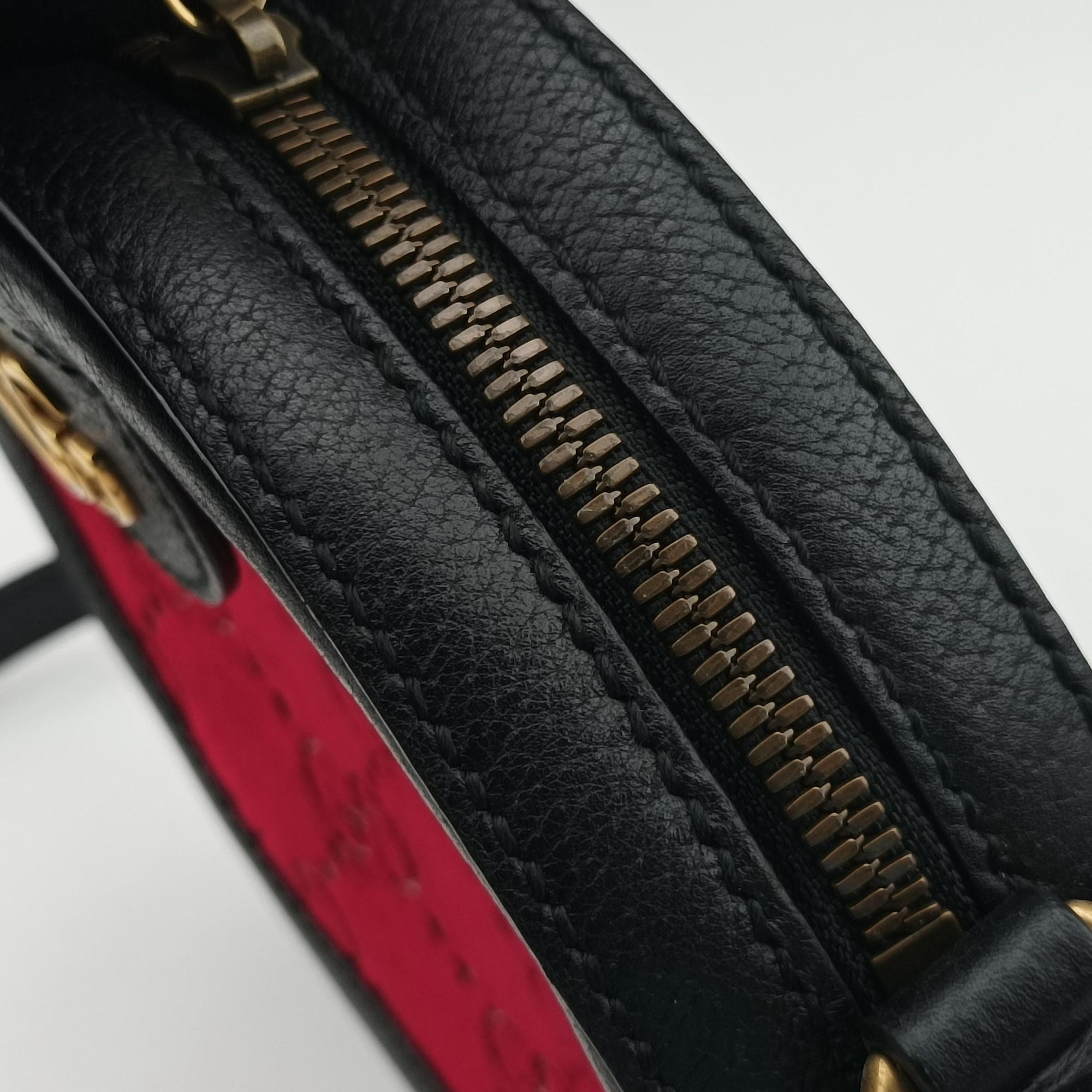 Pre-owned Gucci Ophidia Red×black Velour×leather 574978 shoulderbag | stylenewstar