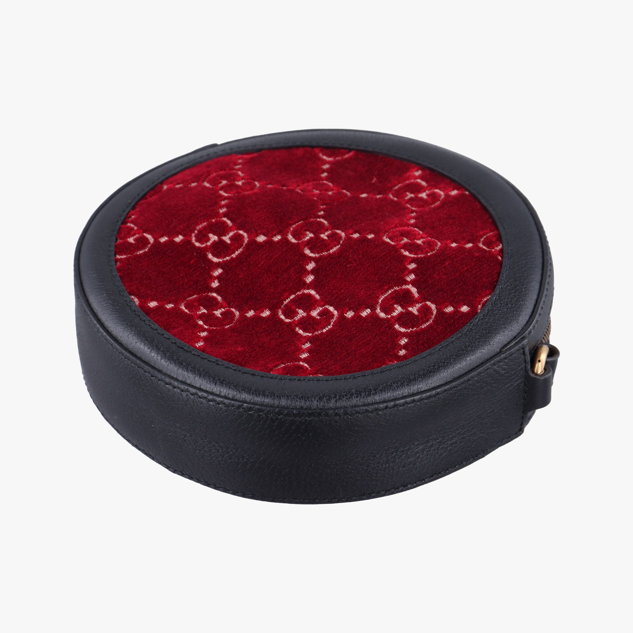 Pre-owned Gucci Ophidia Red×black Velour×leather 574978 shoulderbag | stylenewstar