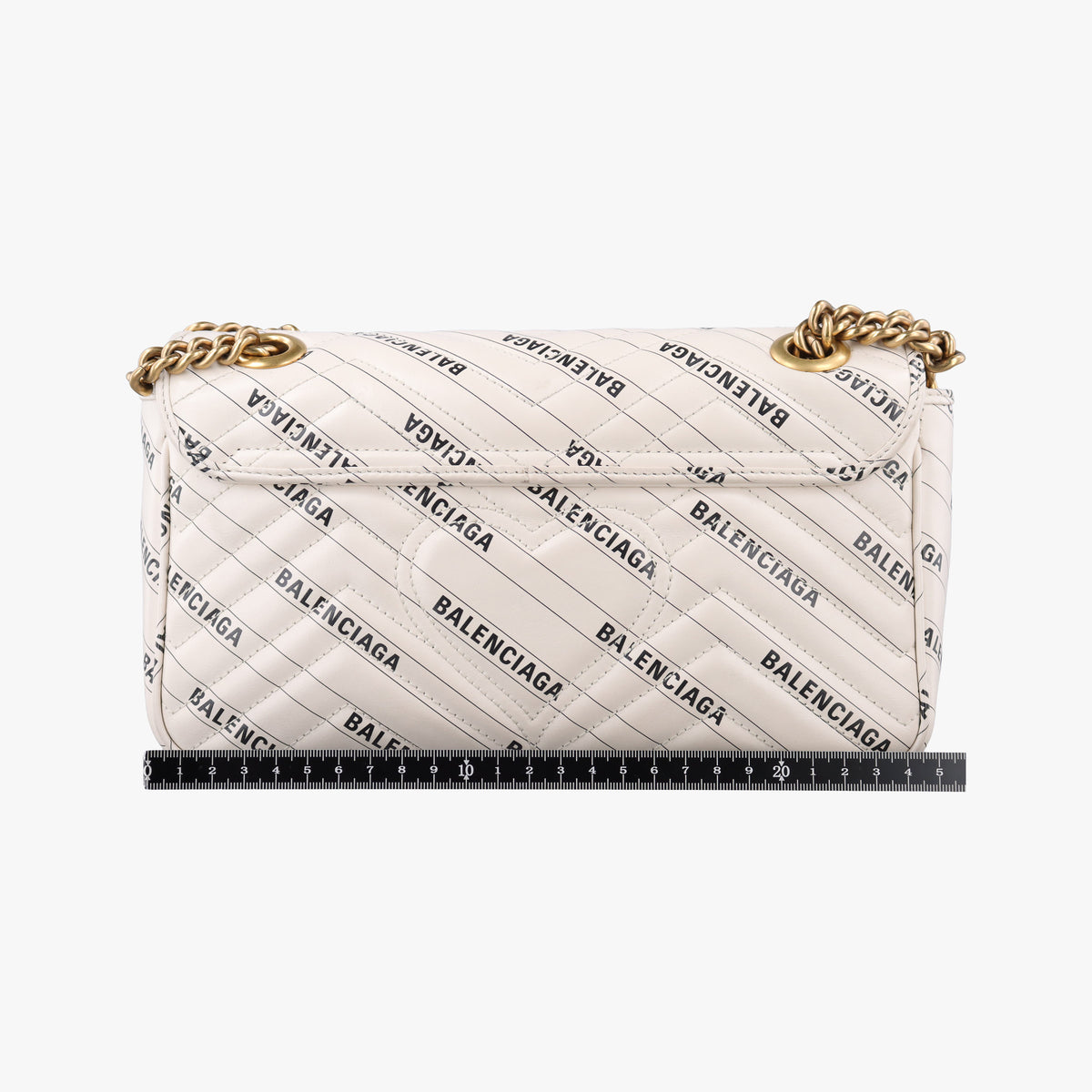 Pre-owned Gucci The Hacker Project GG Marmont White Leather 443497 shoulderbag | stylenewstar