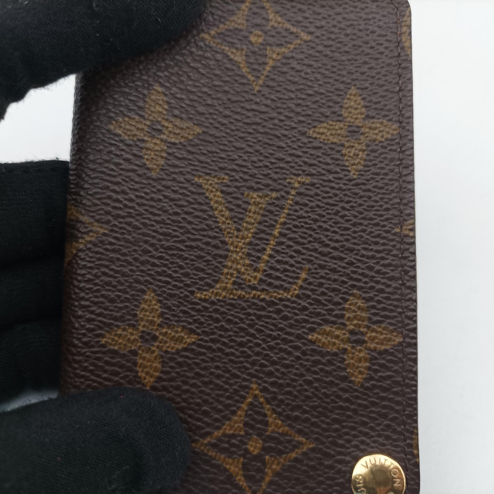 Pre-owned Louis Vuitton Porte Cartes Credit Pression Brown Monogram Canvas M60937 cardcase | stylenewstar