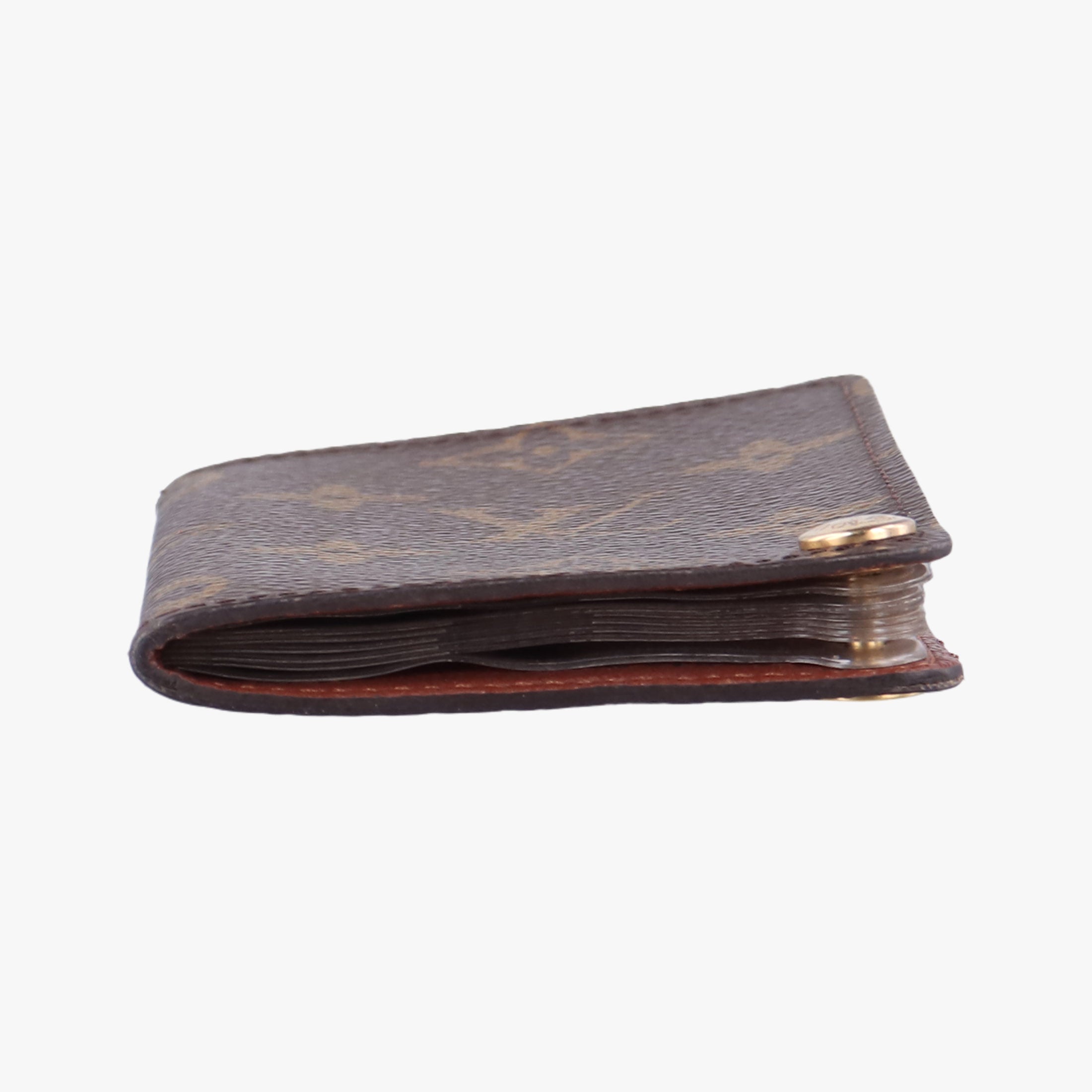 Pre-owned Louis Vuitton Porte Cartes Credit Pression Brown Monogram Canvas M60937 cardcase | stylenewstar
