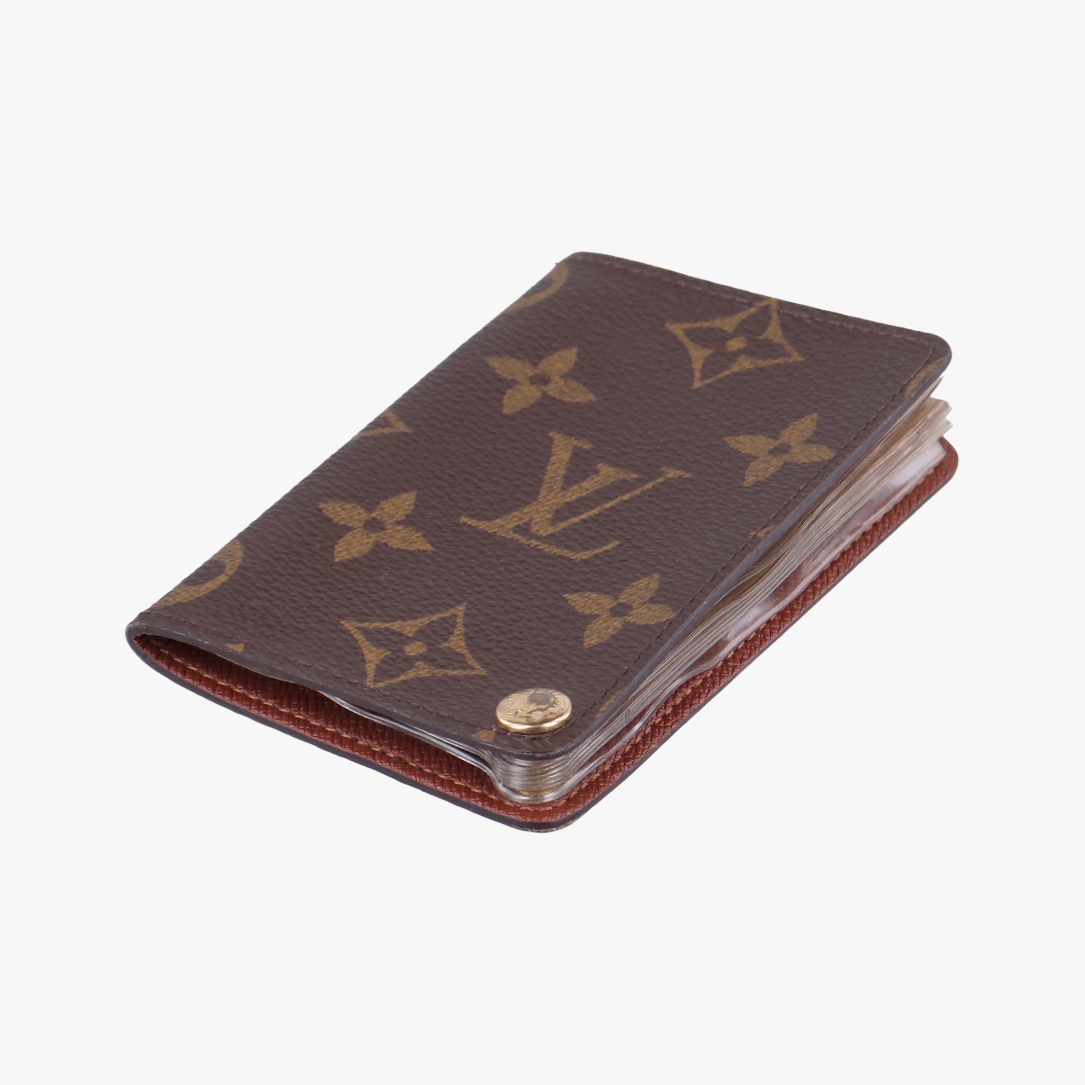 Pre-owned Louis Vuitton Porte Cartes Credit Pression Brown Monogram Canvas M60937 cardcase | stylenewstar