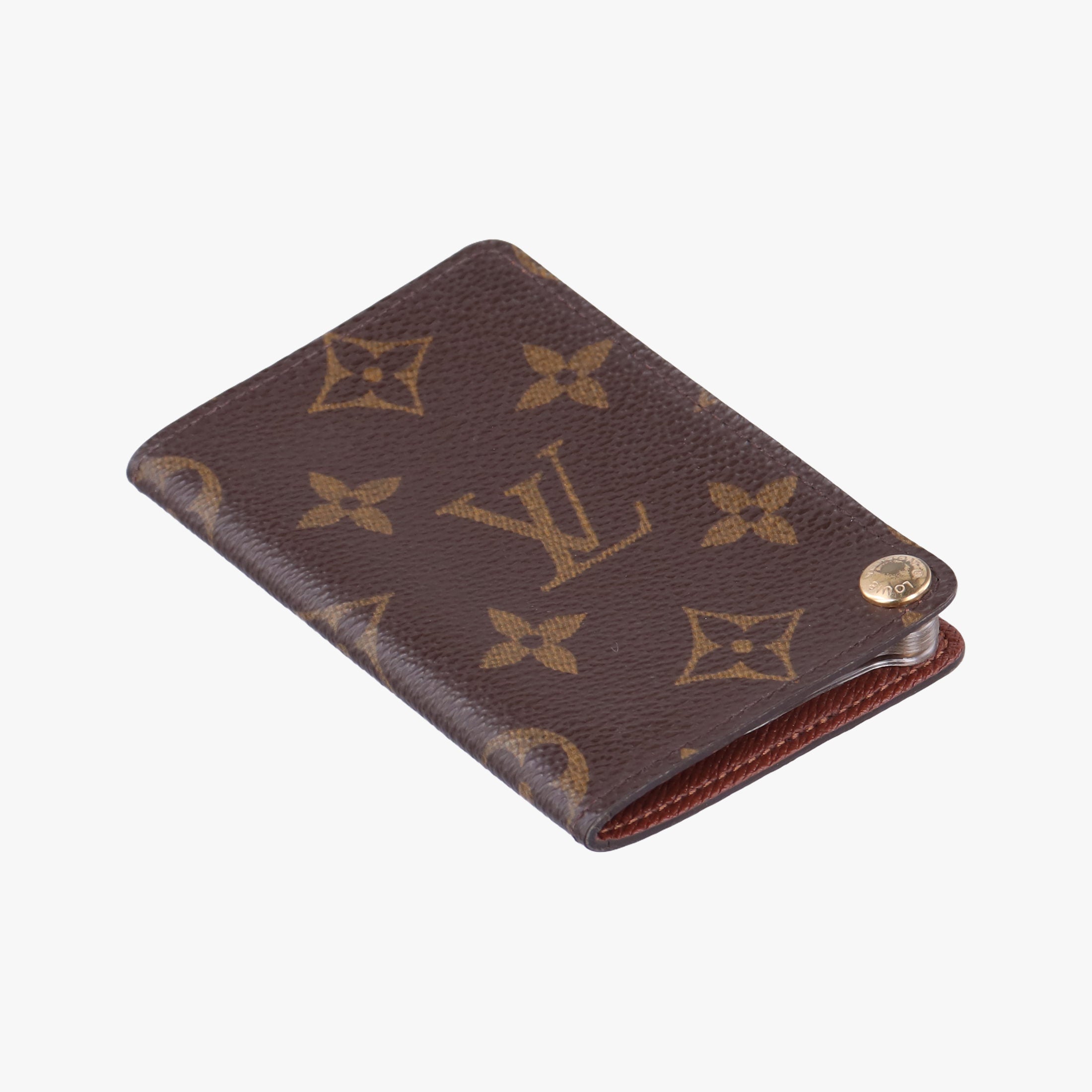 Pre-owned Louis Vuitton Porte Cartes Credit Pression Brown Monogram Canvas M60937 cardcase | stylenewstar
