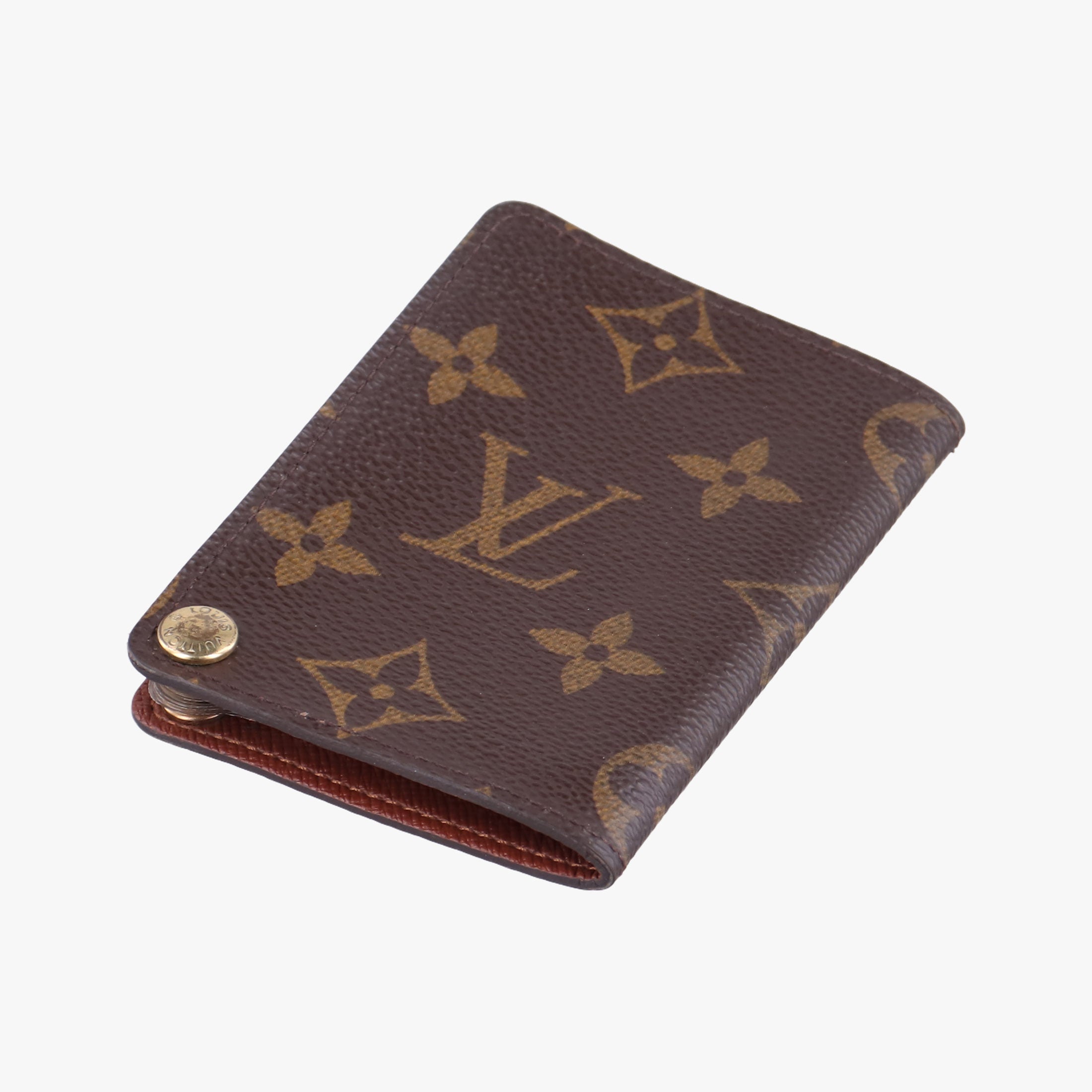 Pre-owned Louis Vuitton Porte Cartes Credit Pression Brown Monogram Canvas M60937 cardcase | stylenewstar