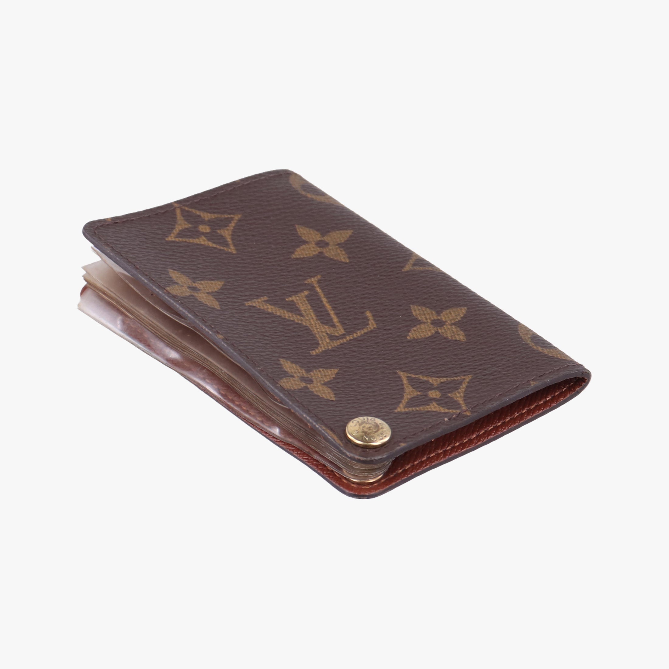 Pre-owned Louis Vuitton Porte Cartes Credit Pression Brown Monogram Canvas M60937 cardcase | stylenewstar