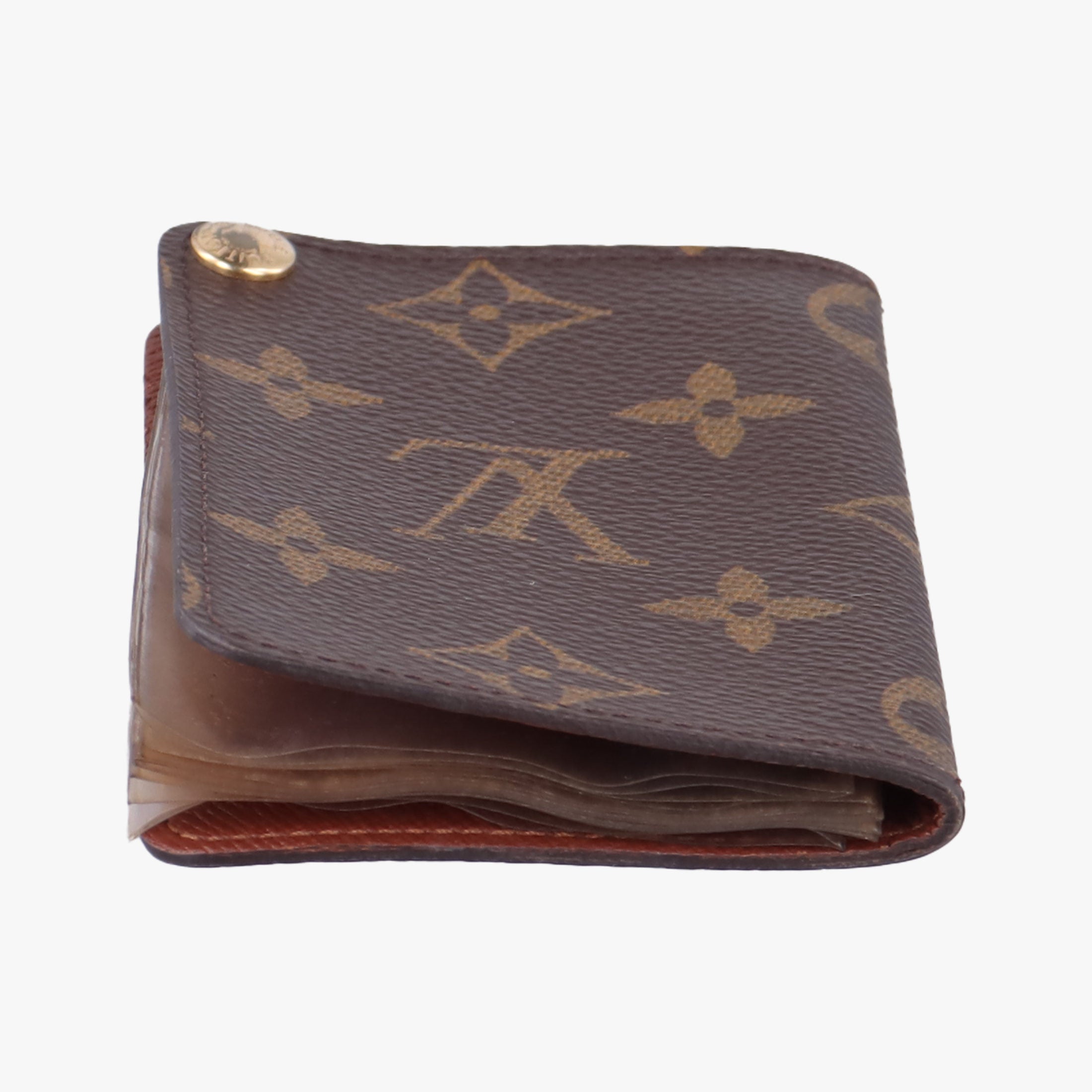 Pre-owned Louis Vuitton Porte Cartes Credit Pression Brown Monogram Canvas M60937 cardcase | stylenewstar