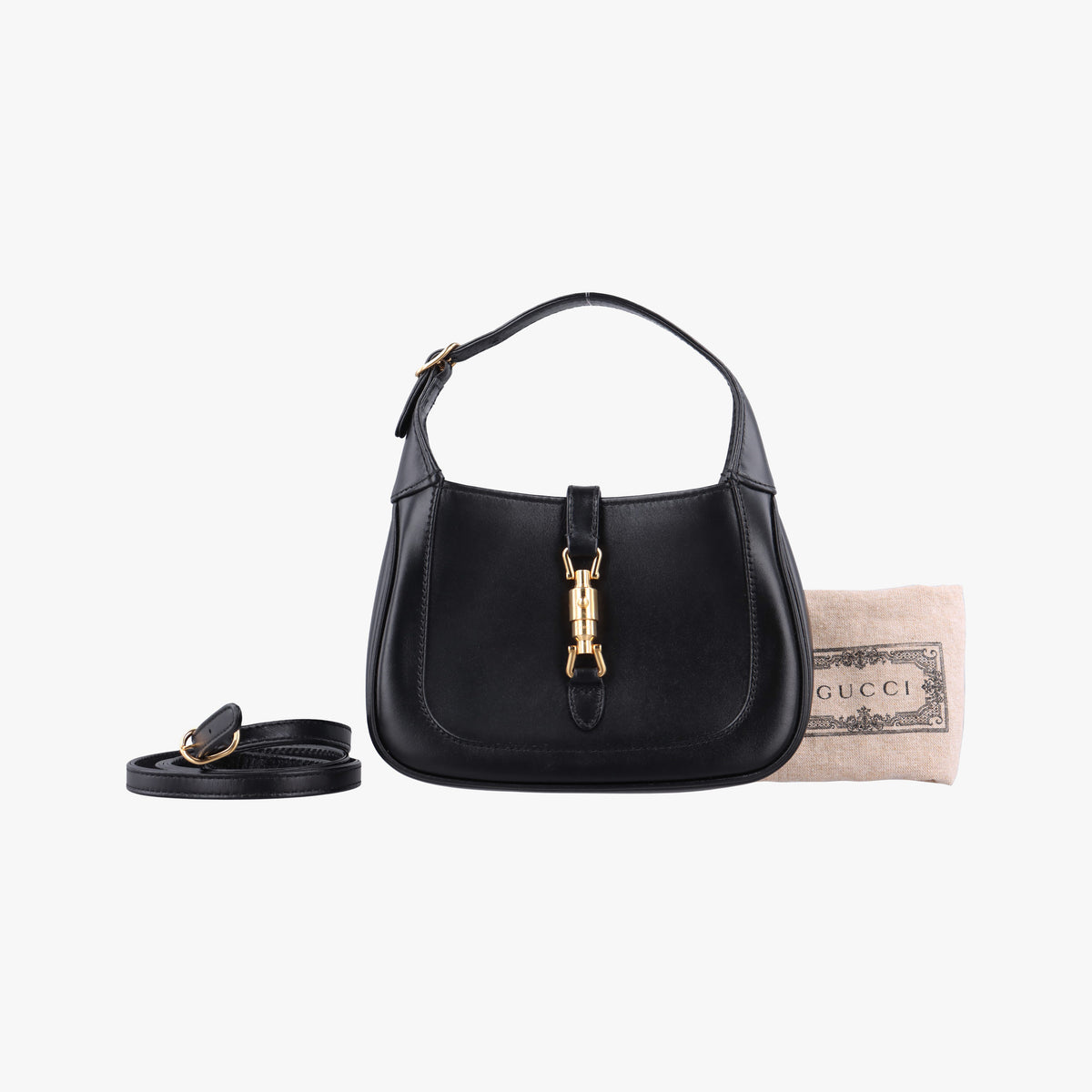 Pre-owned Gucci JACKIE 1961 Black Leather 637091 shoulderbag | stylenewstar