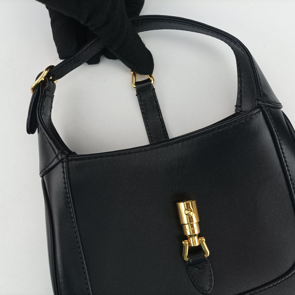 Pre-owned Gucci JACKIE 1961 Black Leather 637091 shoulderbag | stylenewstar