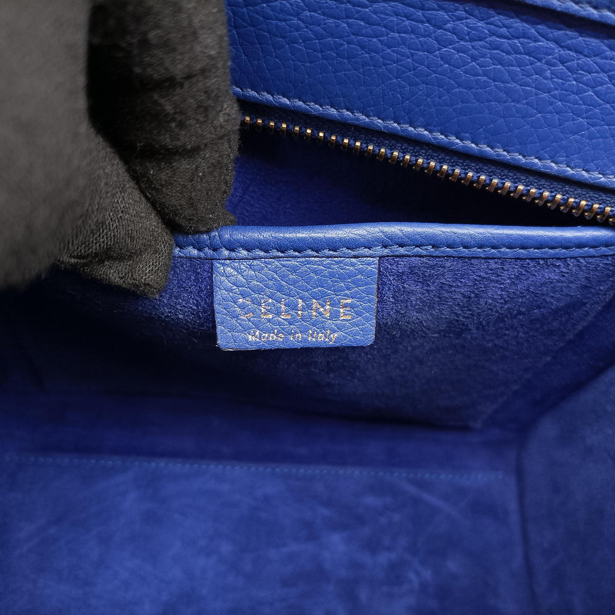 Secondhand Celine luggage nano shopper Blue leather  shoulderbag | stylenewstar