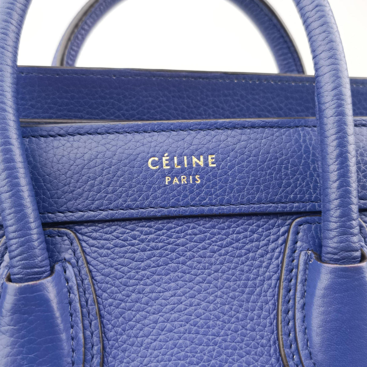 Secondhand Celine luggage nano shopper Blue leather  shoulderbag | stylenewstar
