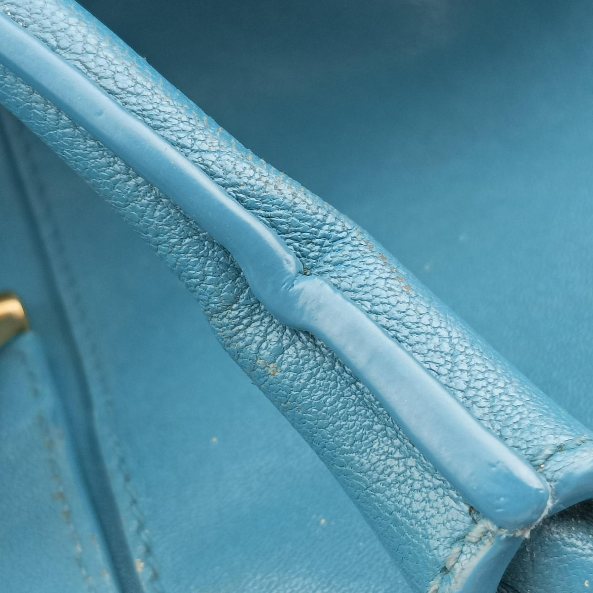 Pre-owned Yves Saint Laurent Y LIGNE Petit Cabas Blue Leather 275091 handbag | stylenewstar