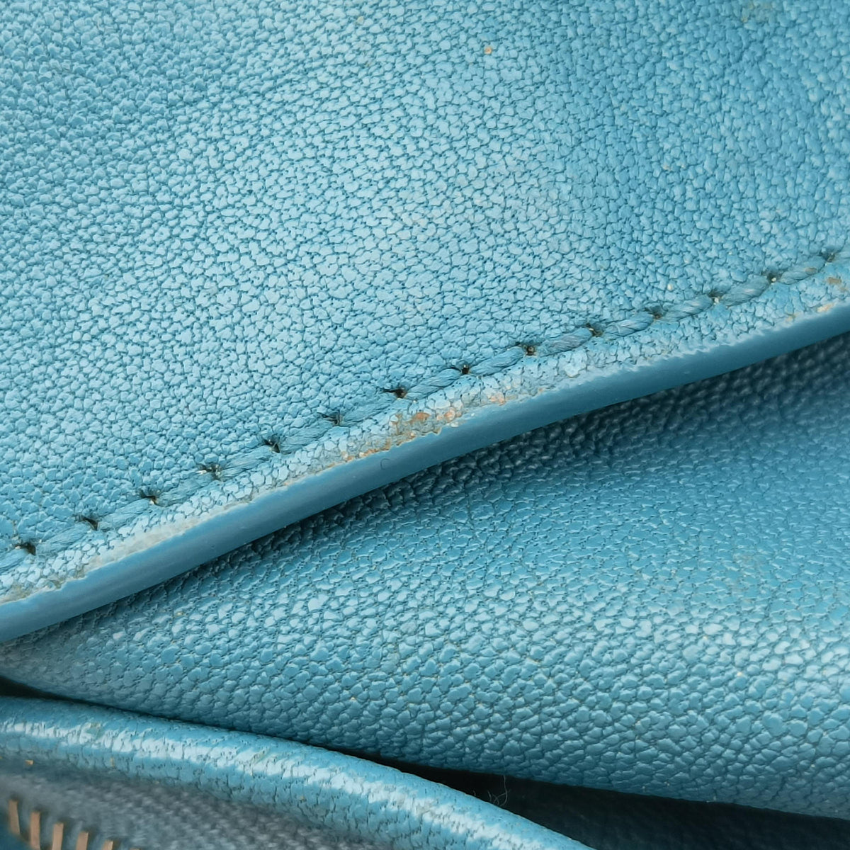 Pre-owned Yves Saint Laurent Y LIGNE Petit Cabas Blue Leather 275091 handbag | stylenewstar