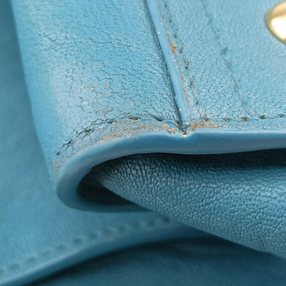 Pre-owned Yves Saint Laurent Y LIGNE Petit Cabas Blue Leather 275091 handbag | stylenewstar